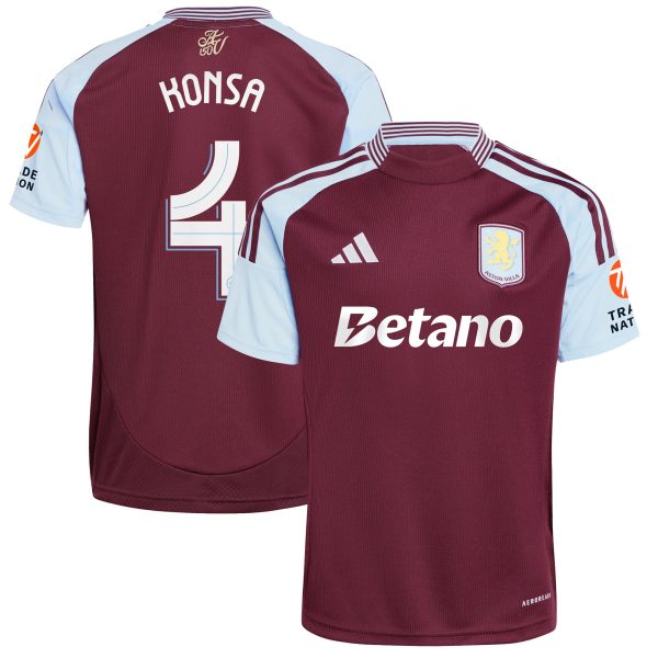 aston villa adidas home shirt 2024-25 with konsa 4 cup printing Collection | Aston Villa Shirts and Official Gear