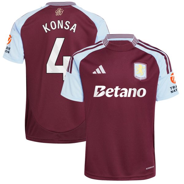 aston villa adidas home shirt 2024-25 with konsa 4 printing Collection | Aston Villa Shirts and Official Gear