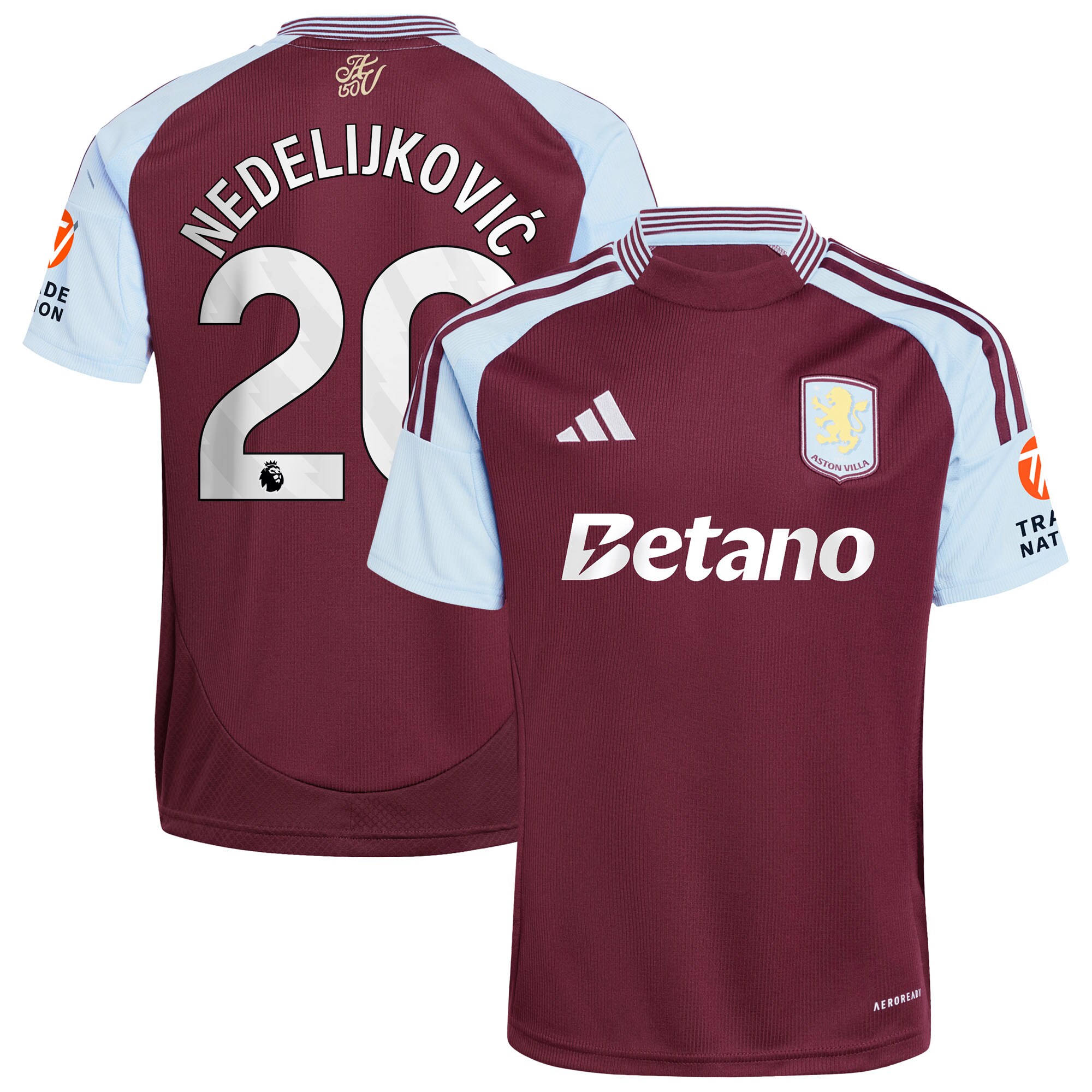 aston villa adidas home shirt 2024-25 with nedeljković 20 printing Collection | Aston Villa Shirts and Official Gear