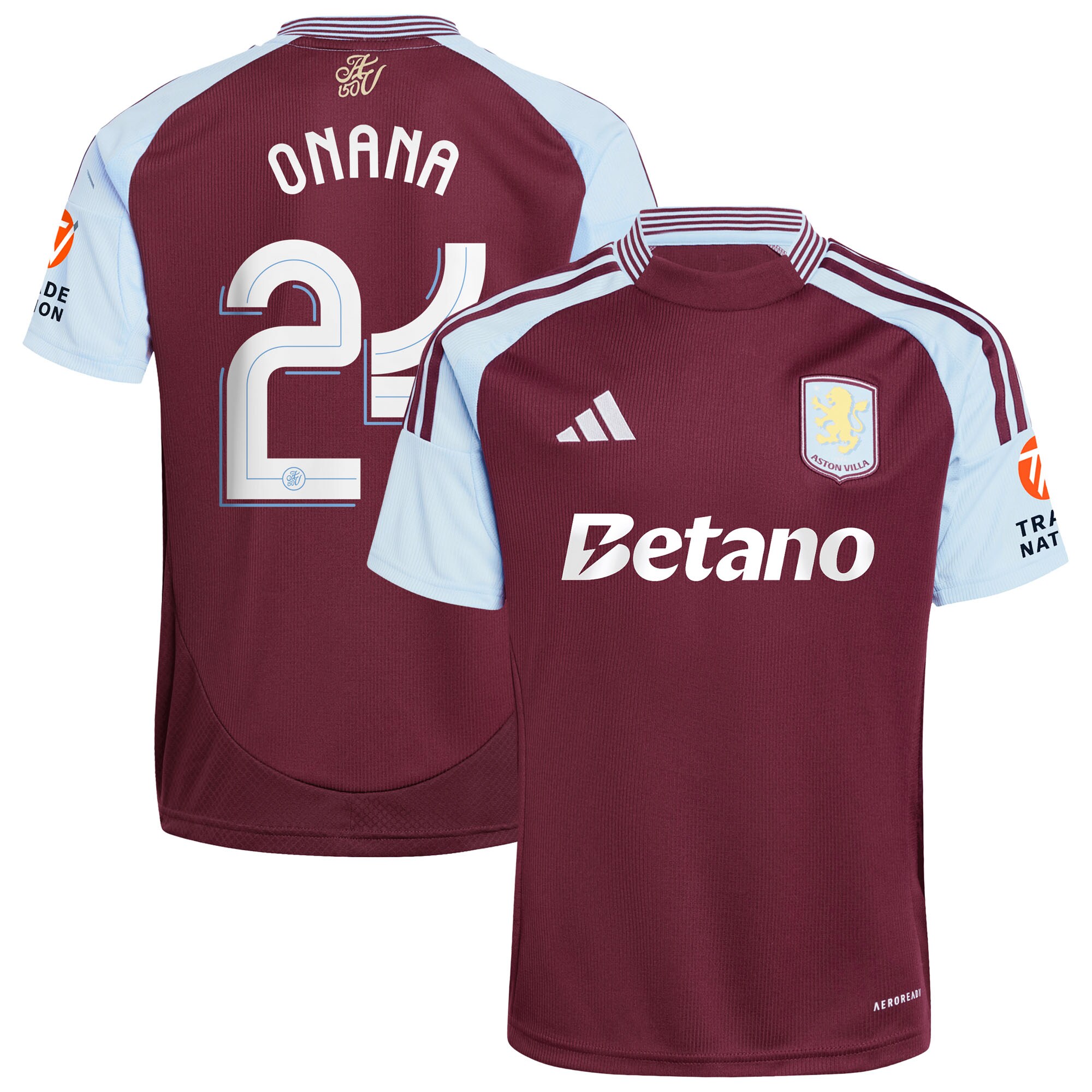 aston villa adidas home shirt 2024-25 with onana 24 cup printing Collection | Aston Villa Shirts and Official Gear