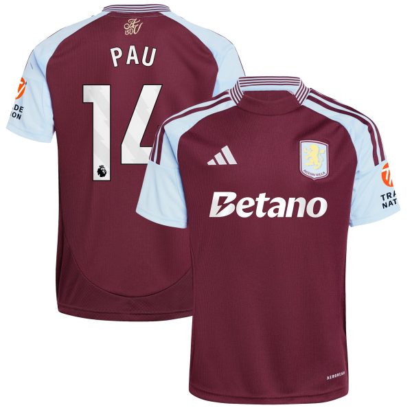 aston villa adidas home shirt 2024-25 with pau 14 printing Collection | Aston Villa Shirts and Official Gear
