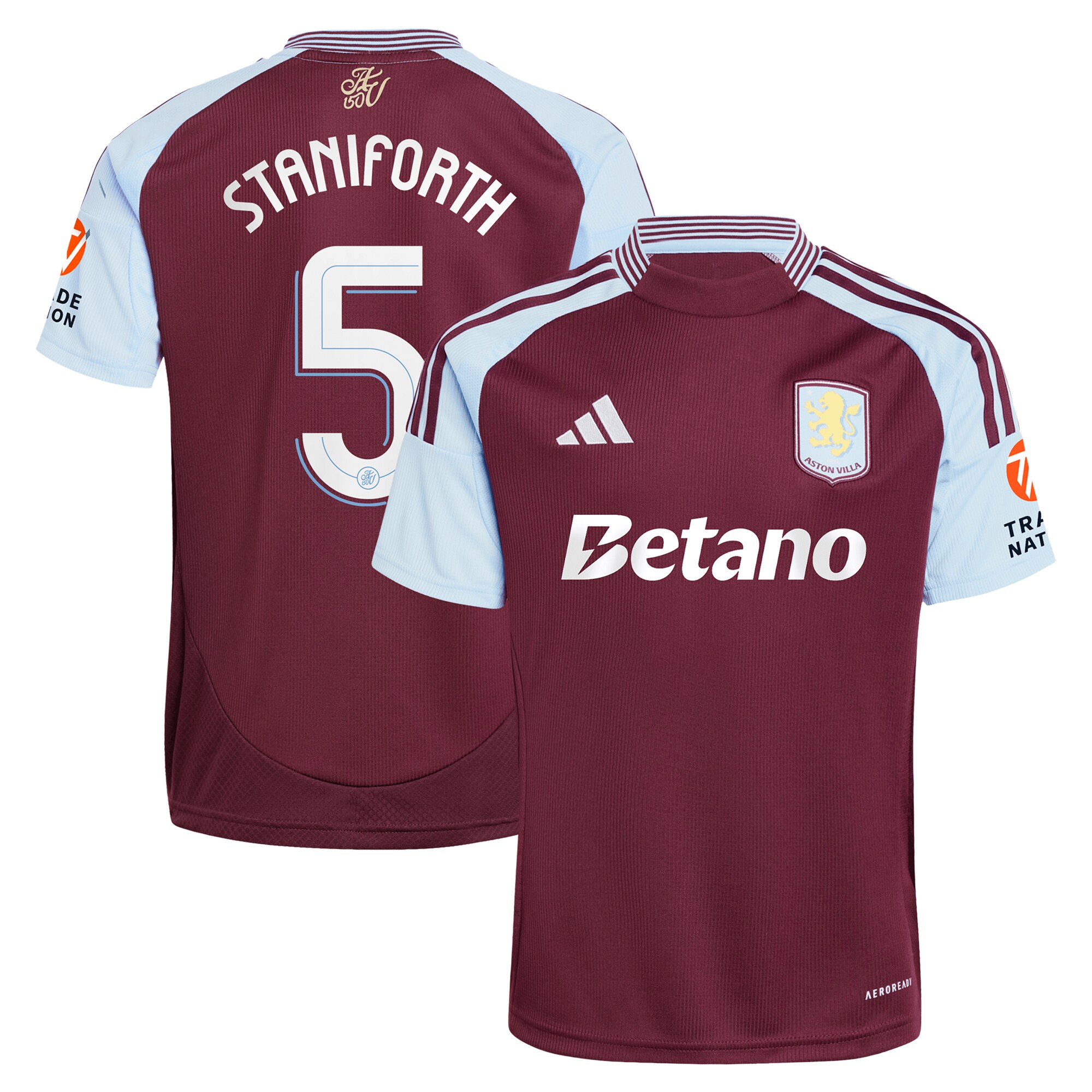 aston villa adidas home shirt 2024-25 with staniforth 5 cup printing Collection | Aston Villa Shirts and Official Gear