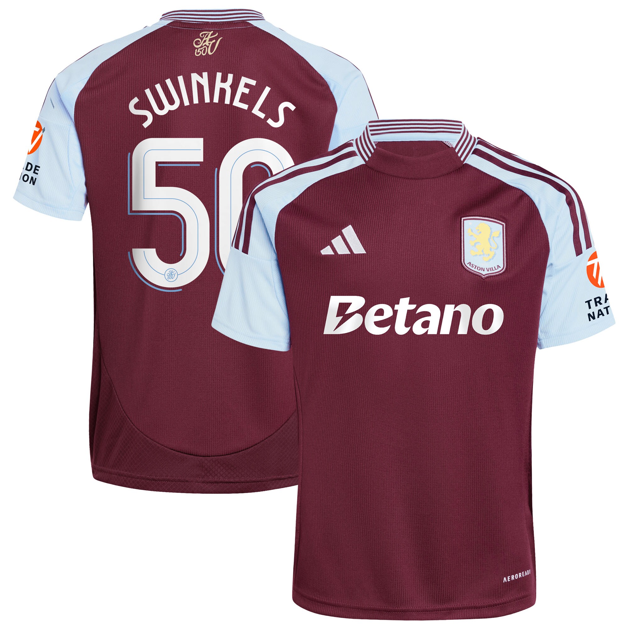 aston villa adidas home shirt 2024-25 with swinkels 50 cup printing Collection | Aston Villa Shirts and Official Gear