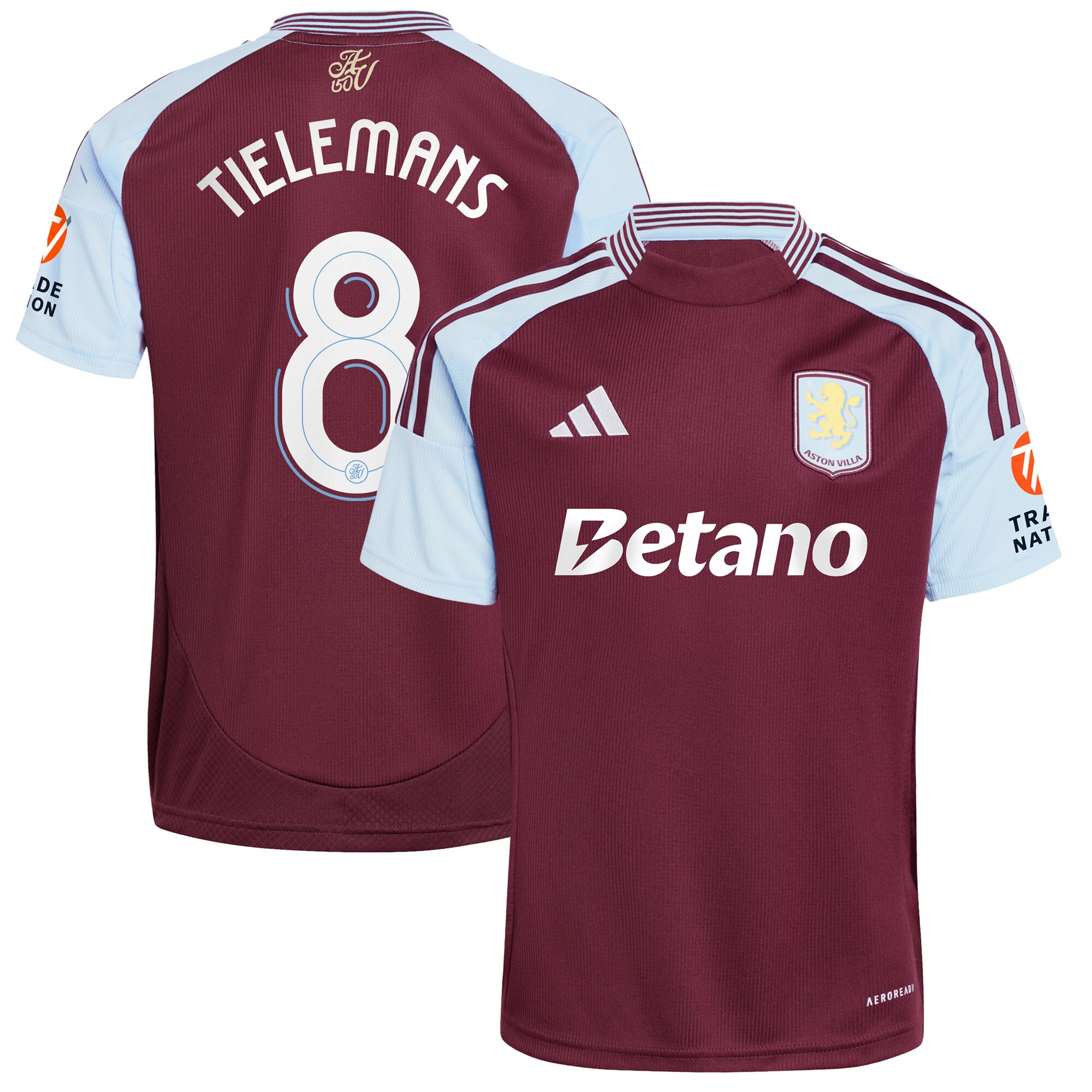aston villa adidas home shirt 2024-25 with tielemans 8 cup printing Collection | Aston Villa Shirts and Official Gear