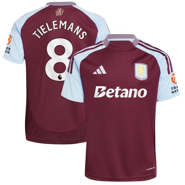 aston villa adidas home shirt 2024-25 with tielemans 8 printing Collection | Aston Villa Shirts and Official Gear