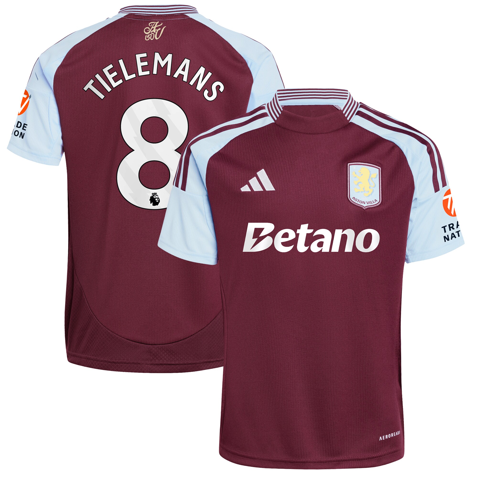 aston villa adidas home shirt 2024-25 with tielemans 8 printing Collection | Aston Villa Shirts and Official Gear