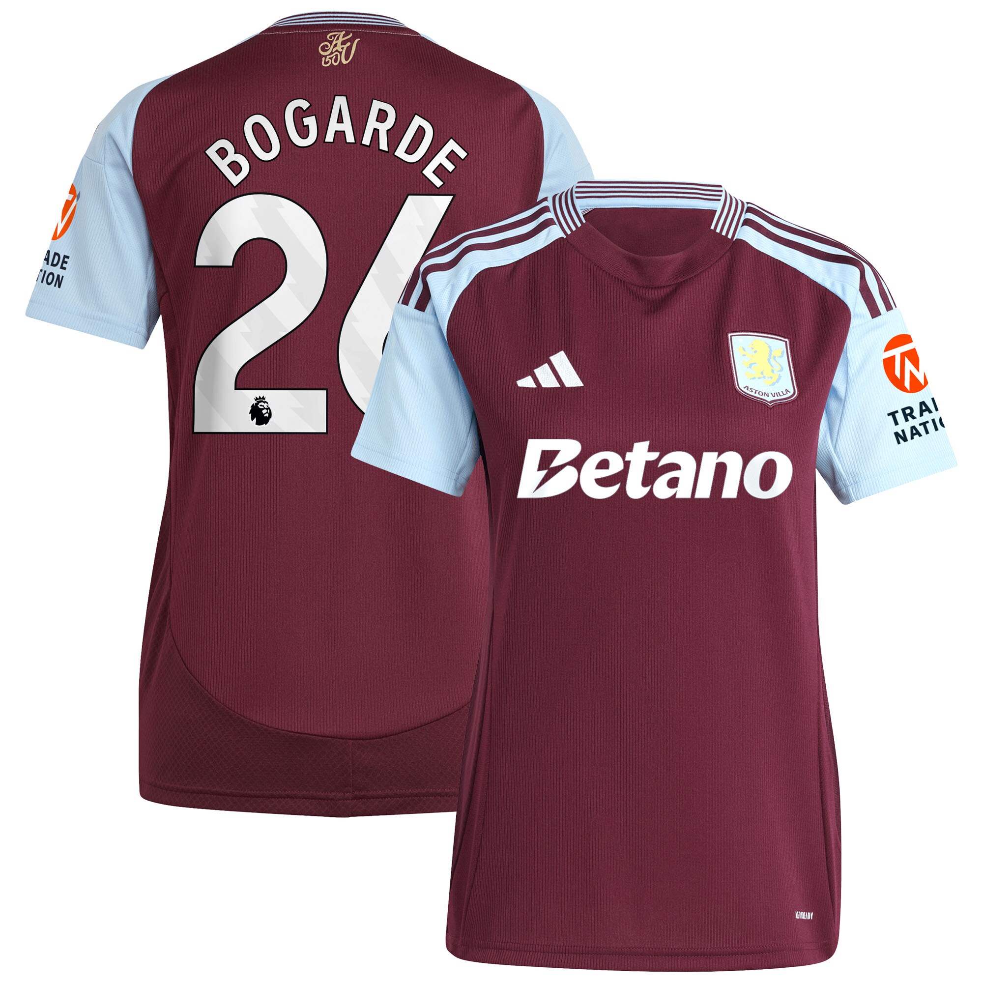 aston villa adidas home shirt 2024-25 – womens with bogarde 26 printing Collection | Aston Villa Shirts and Official Gear
