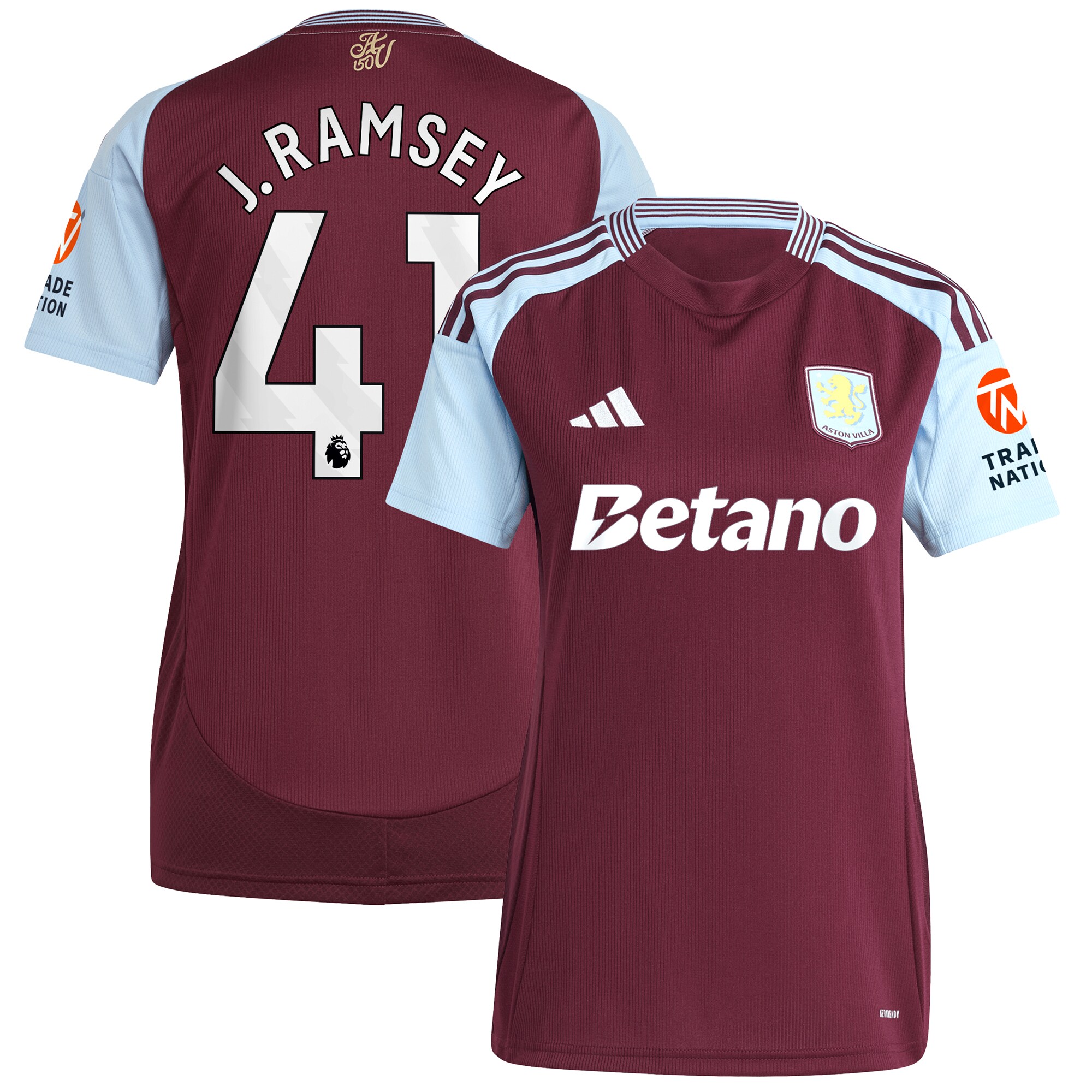 aston villa adidas home shirt 2024-25 – womens with j. ramsey 41 printing Collection | Aston Villa Shirts and Official Gear