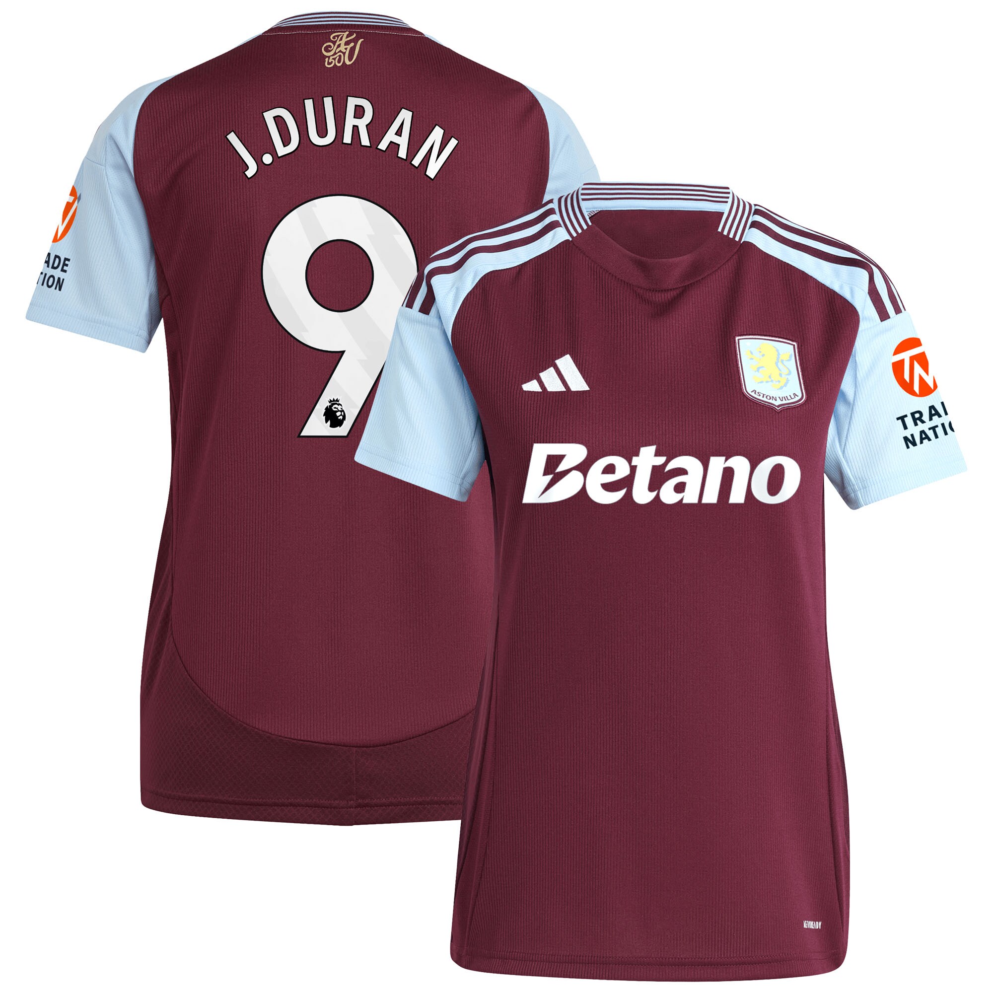 aston villa adidas home shirt 2024-25 – womens with j.duran 9 printing Collection | Aston Villa Shirts and Official Gear