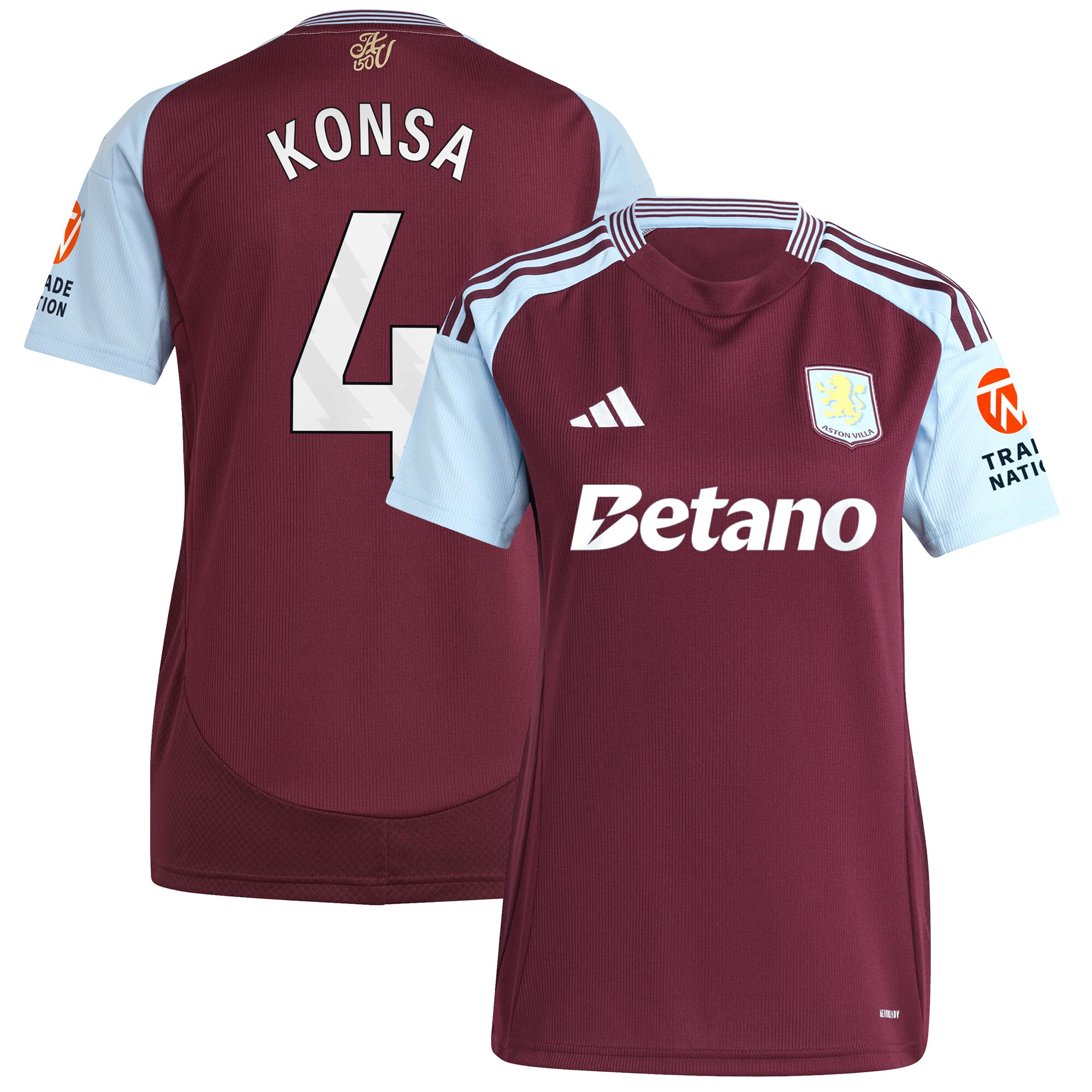 aston villa adidas home shirt 2024-25 – womens with konsa 4 printing Collection | Aston Villa Shirts and Official Gear