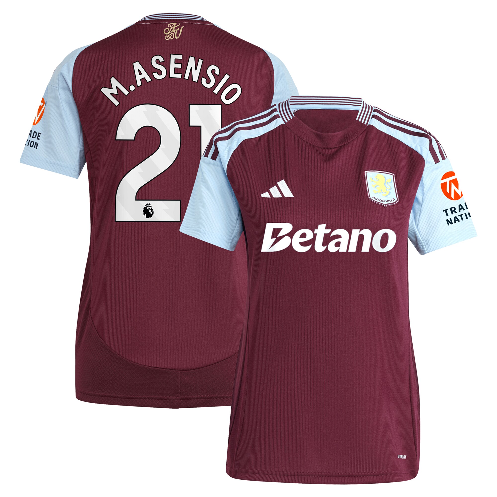 aston villa adidas home shirt 2024-25 – womens with m.asensio 21 printing Collection | Aston Villa Shirts and Official Gear