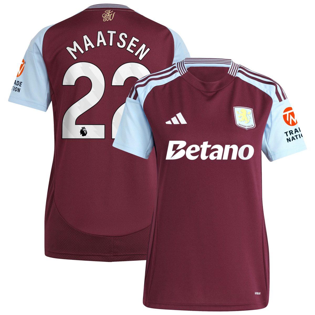 aston villa adidas home shirt 2024-25 – womens with maatsen 22 printing Collection | Aston Villa Shirts and Official Gear