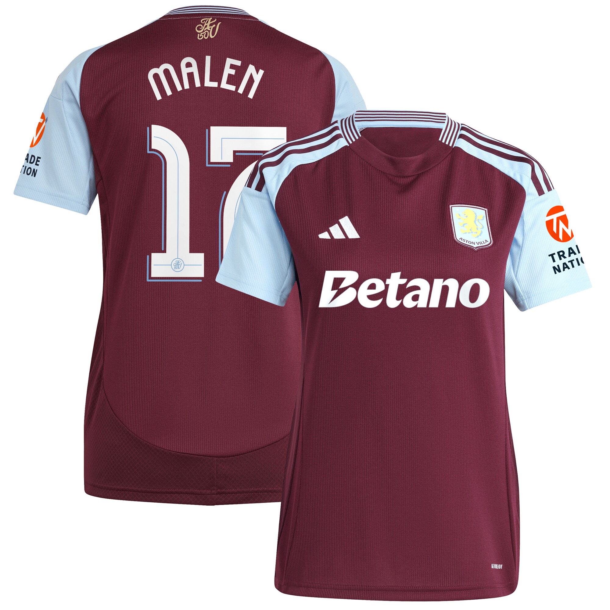 aston villa adidas home shirt 2024-25 – womens with malen 17 cup printing Collection | Aston Villa Shirts and Official Gear