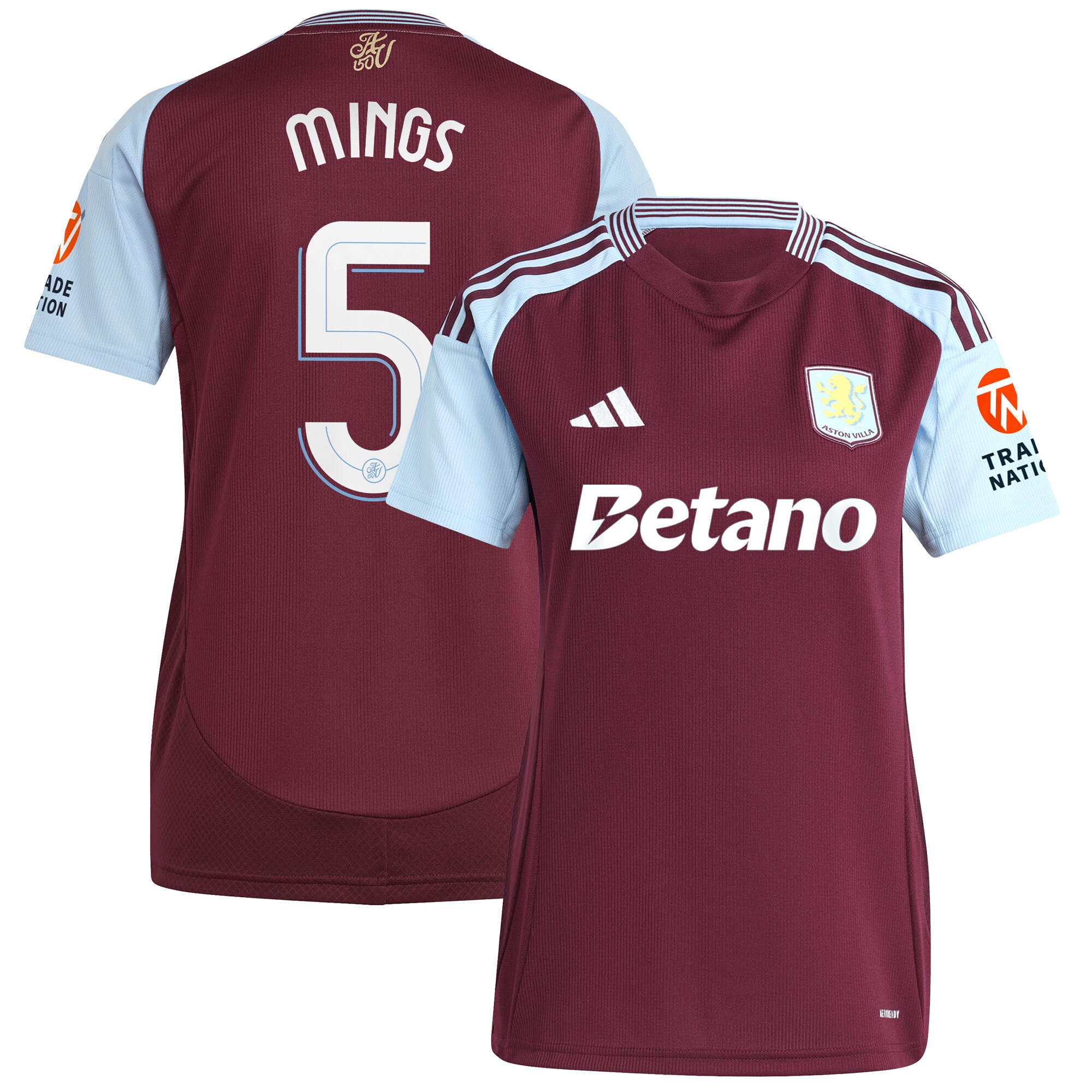 aston villa adidas home shirt 2024-25 – womens with mings 5 cup printing Collection | Aston Villa Shirts and Official Gear
