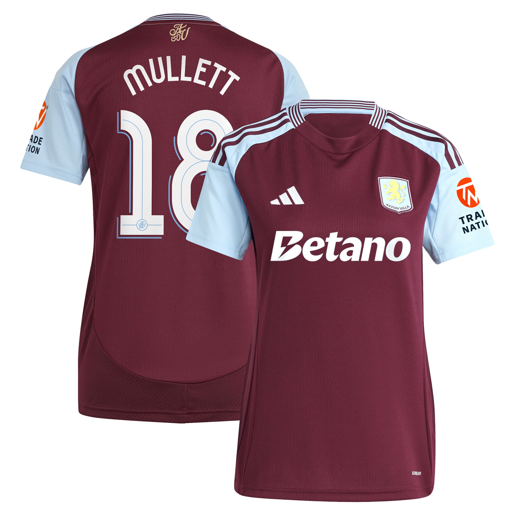 aston villa adidas home shirt 2024-25 – womens with mullett 18 cup printing Collection | Aston Villa Shirts and Official Gear