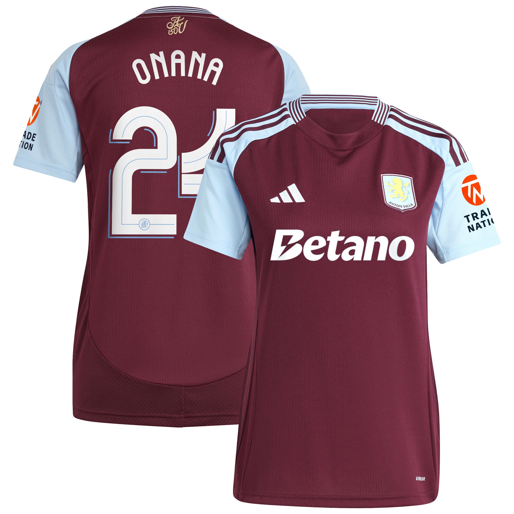 aston villa adidas home shirt 2024-25 – womens with onana 24 cup printing Collection | Aston Villa Shirts and Official Gear