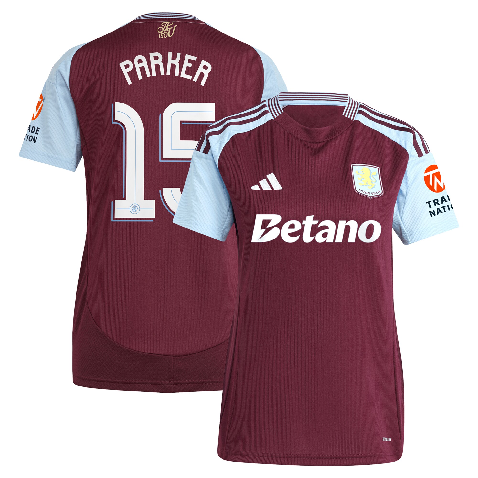 aston villa adidas home shirt 2024-25 – womens with parker 15 cup printing Collection | Aston Villa Shirts and Official Gear
