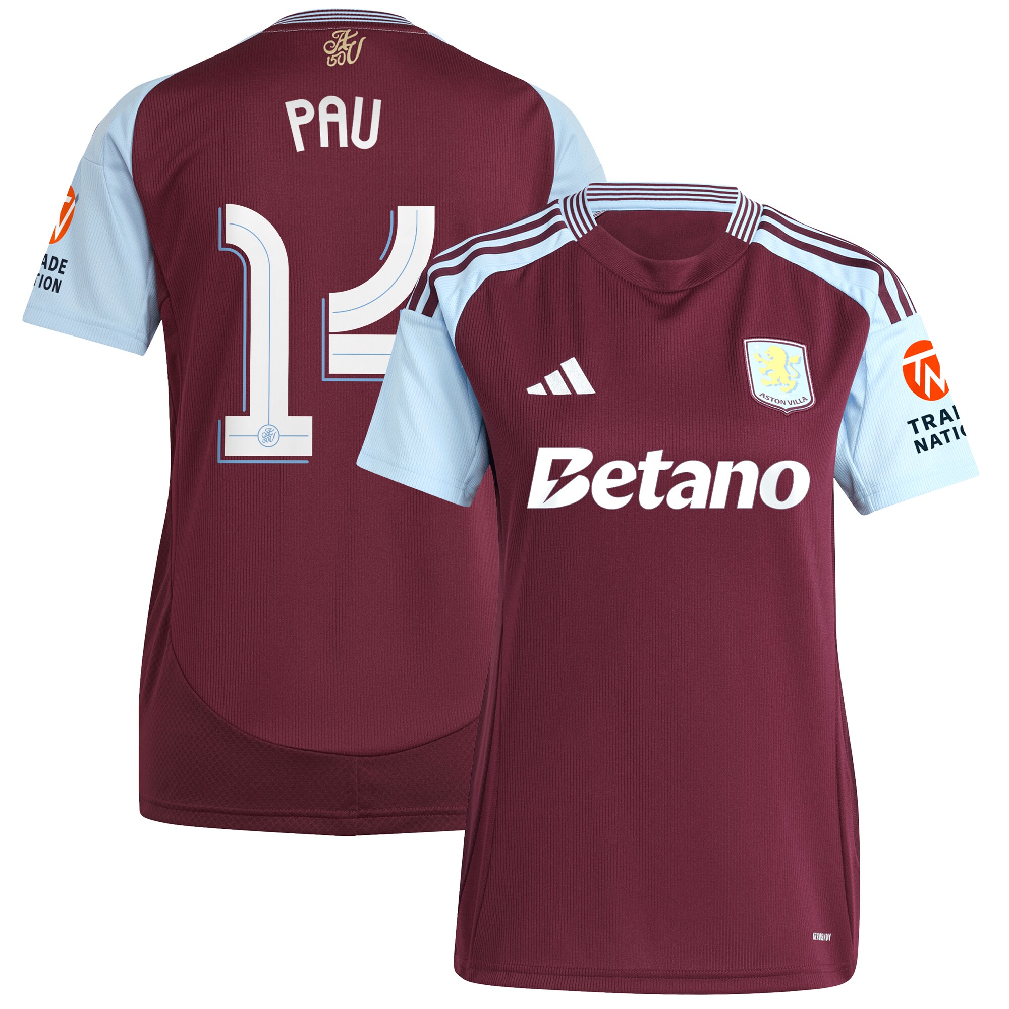 aston villa adidas home shirt 2024-25 – womens with pau 14 cup printing Collection | Aston Villa Shirts and Official Gear