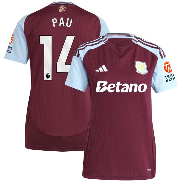 aston villa adidas home shirt 2024-25 – womens with pau 14 printing Collection | Aston Villa Shirts and Official Gear