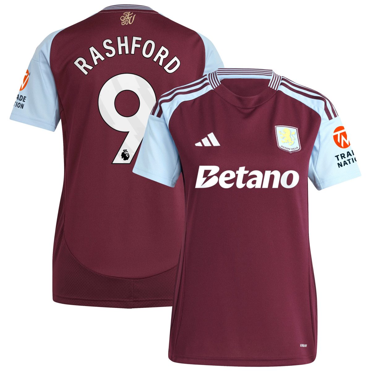 aston villa adidas home shirt 2024-25 – womens with rashford 9 printing Collection | Aston Villa Shirts and Official Gear