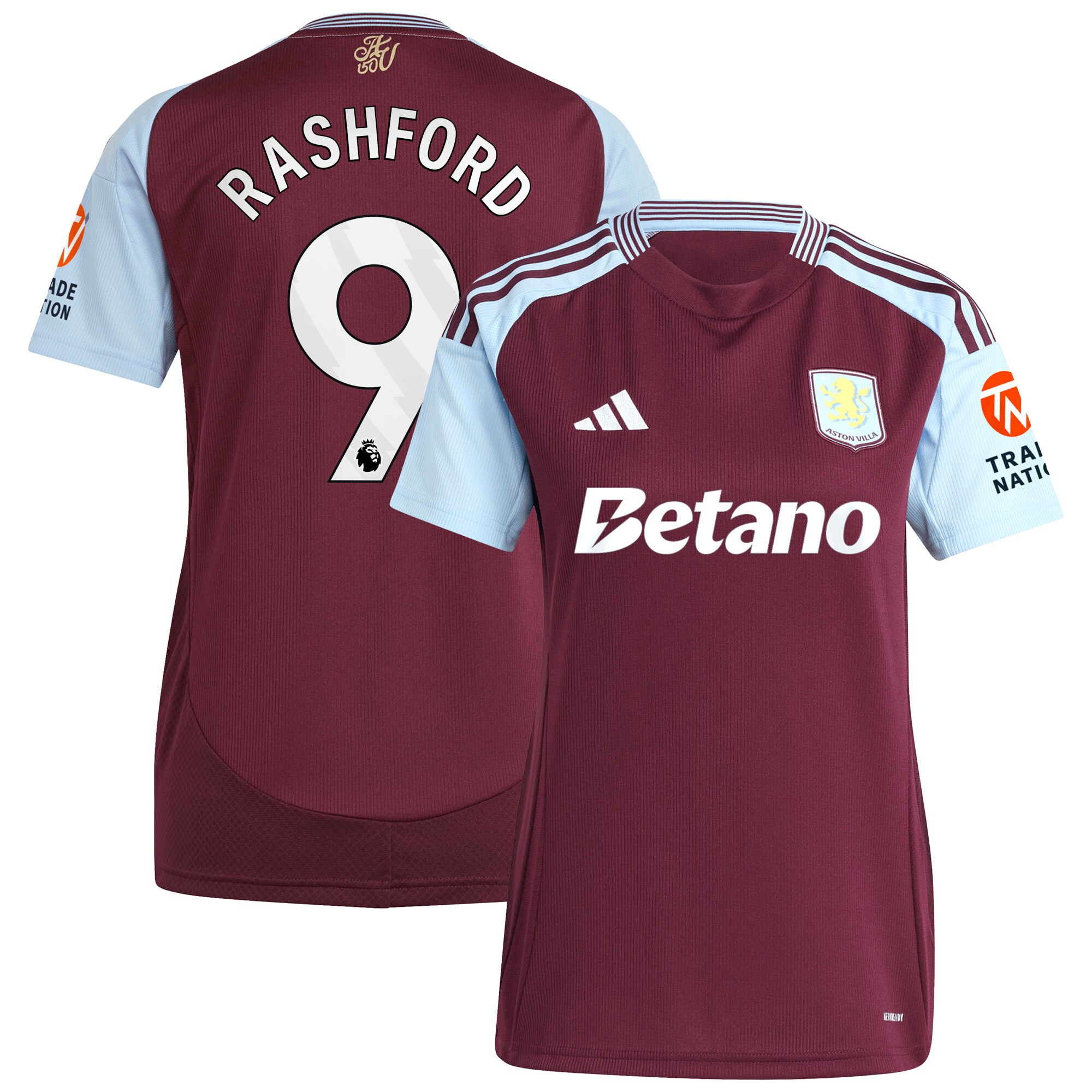 aston villa adidas home shirt 2024-25 – womens with rashford 9 printing Collection | Aston Villa Shirts and Official Gear