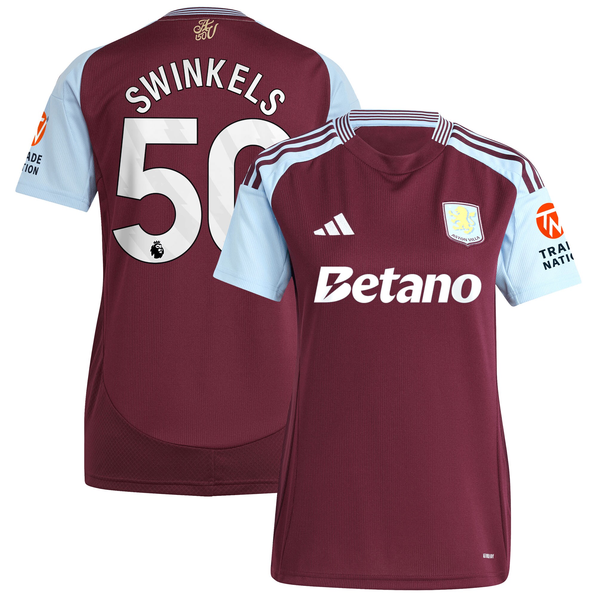 aston villa adidas home shirt 2024-25 – womens with swinkels 50 printing Collection | Aston Villa Shirts and Official Gear