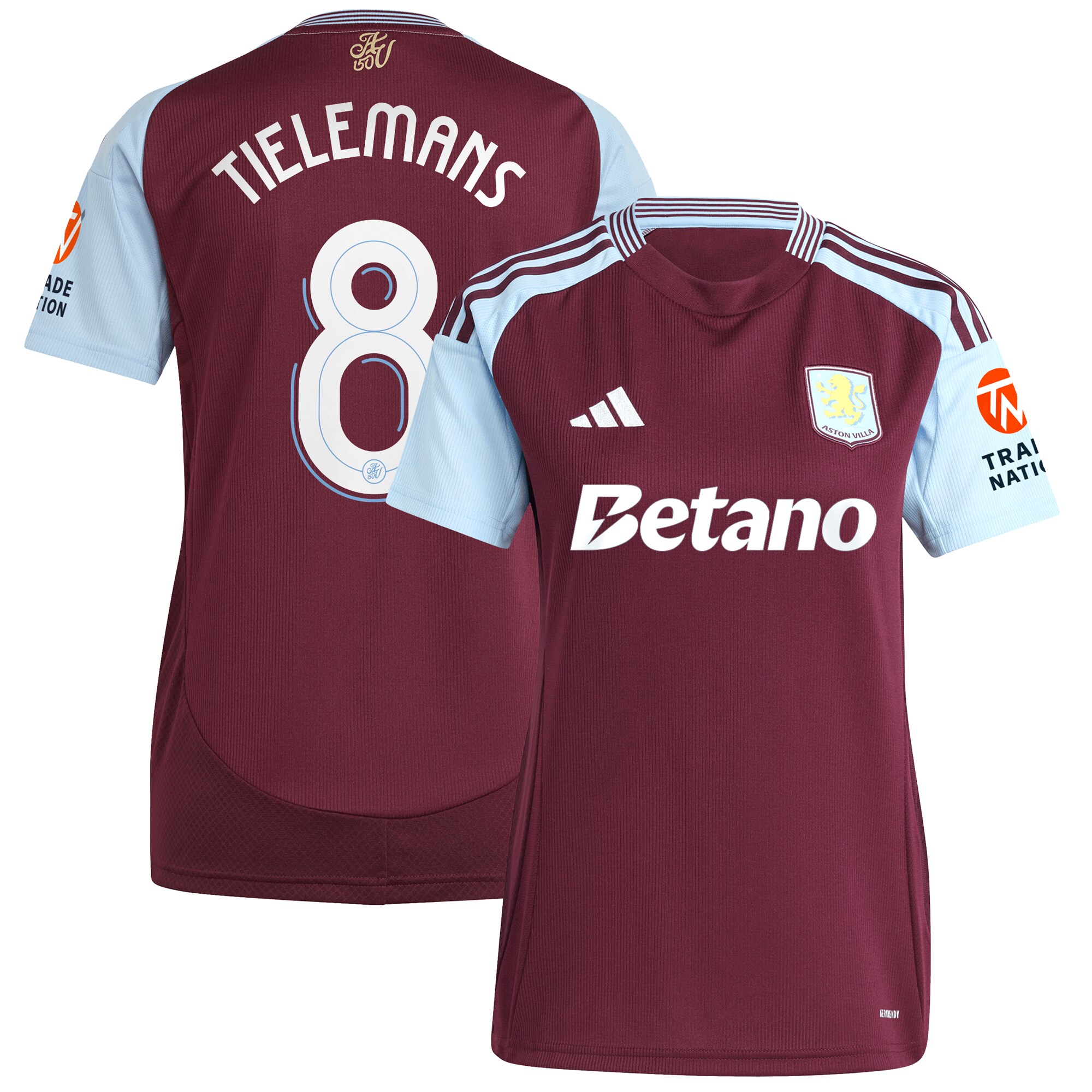 aston villa adidas home shirt 2024-25 – womens with tielemans 8 cup printing Collection | Aston Villa Shirts and Official Gear
