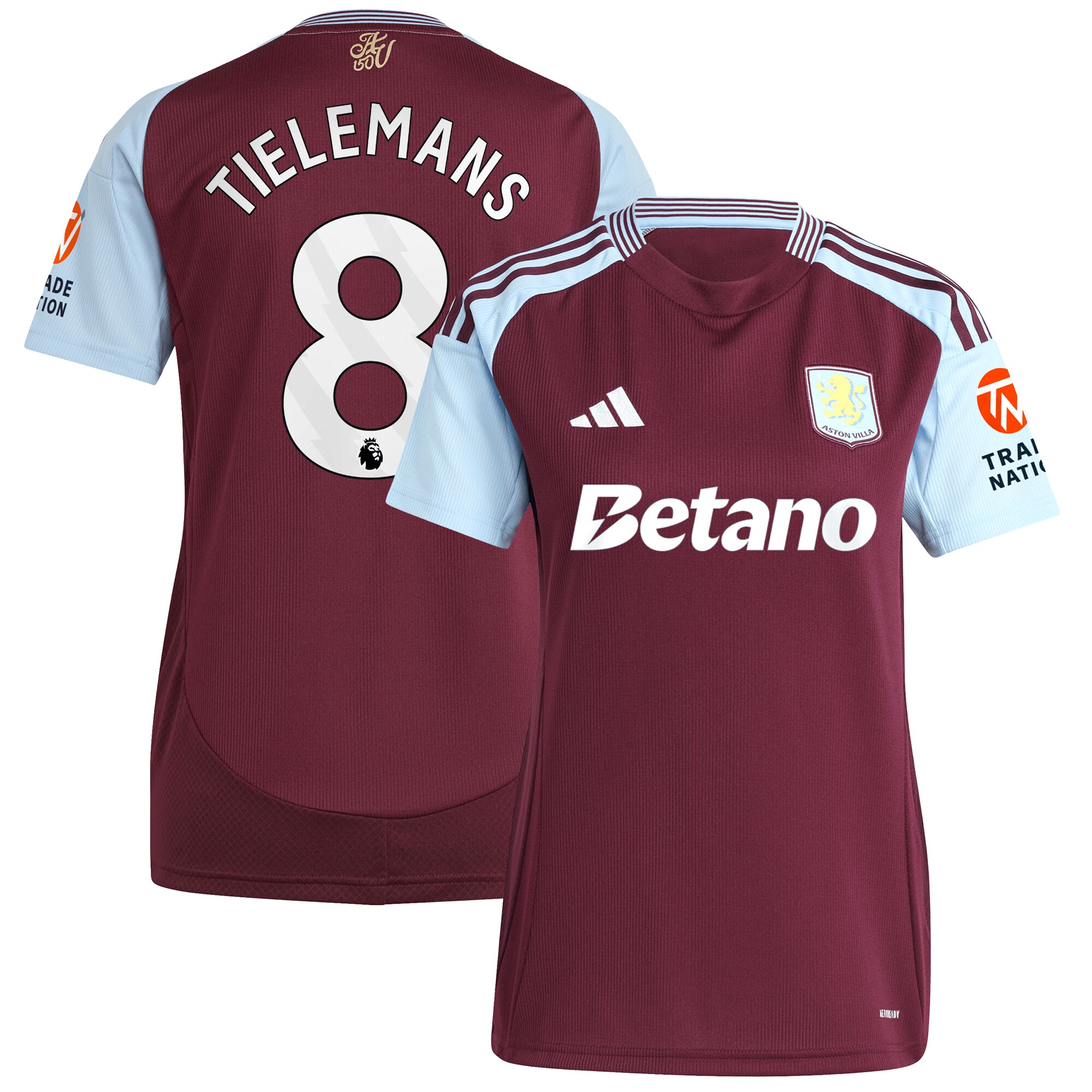 aston villa adidas home shirt 2024-25 – womens with tielemans 8 printing Collection | Aston Villa Shirts and Official Gear