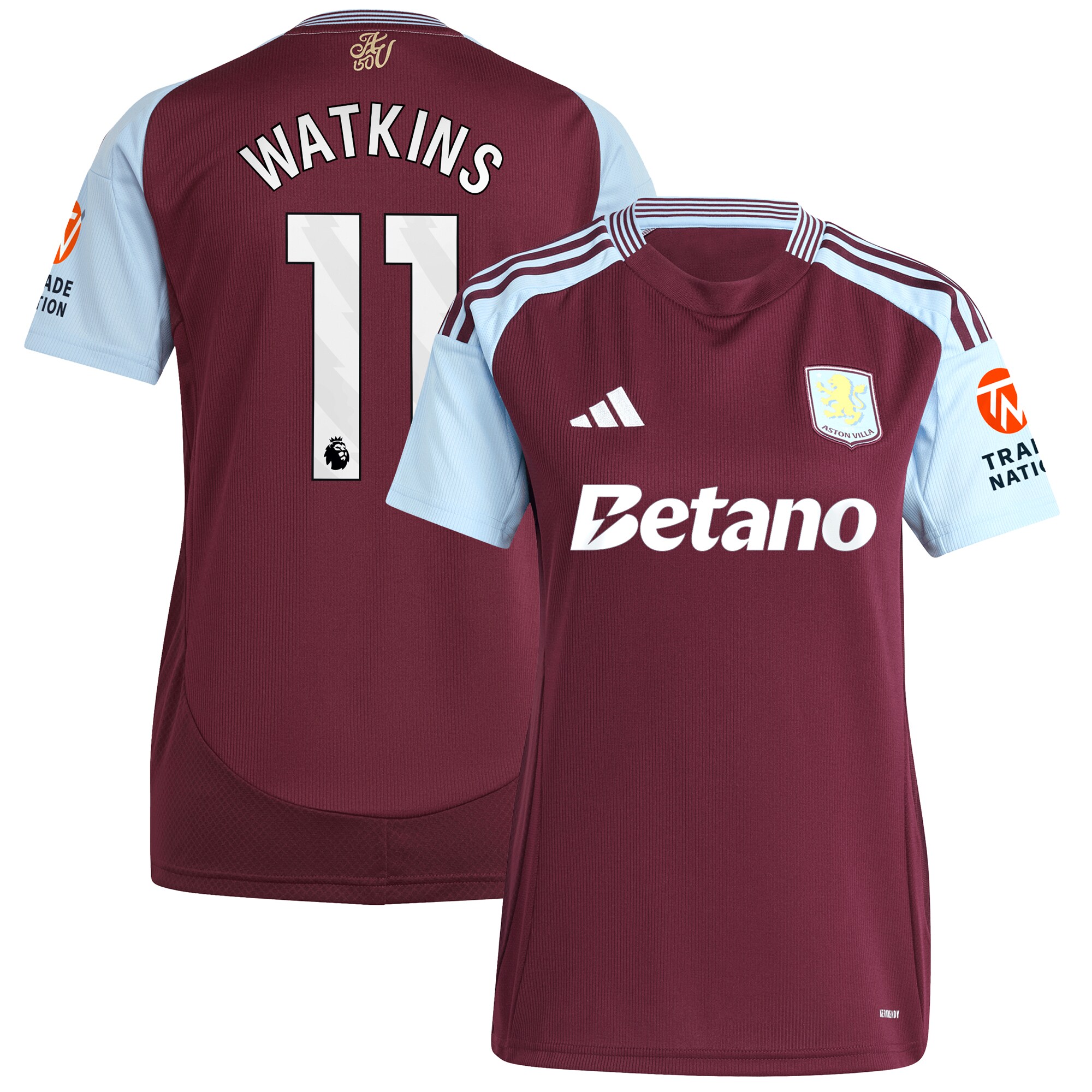 aston villa adidas home shirt 2024-25 – womens with watkins 11 printing Collection | Aston Villa Shirts and Official Gear