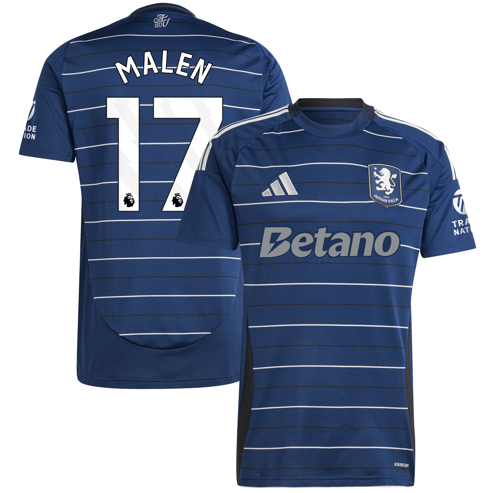 aston villa adidas third shirt 2024-25 with malen 17 printing Collection | Aston Villa Shirts and Official Gear