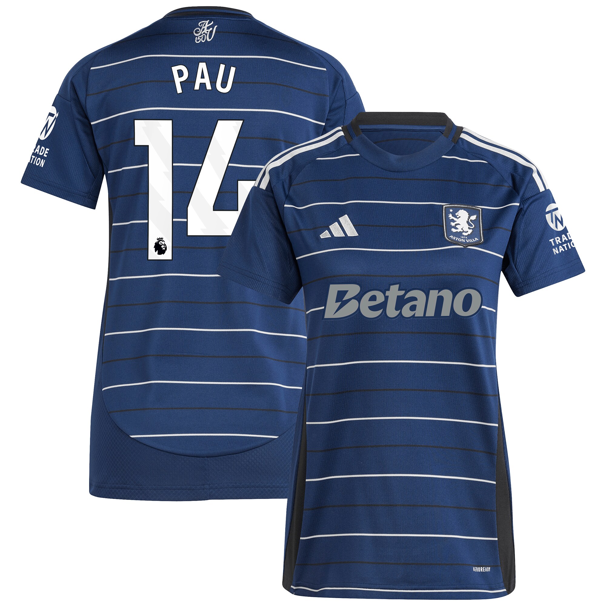 aston villa adidas third shirt 2024-25 – womens with pau 14 printing Collection | Aston Villa Shirts and Official Gear