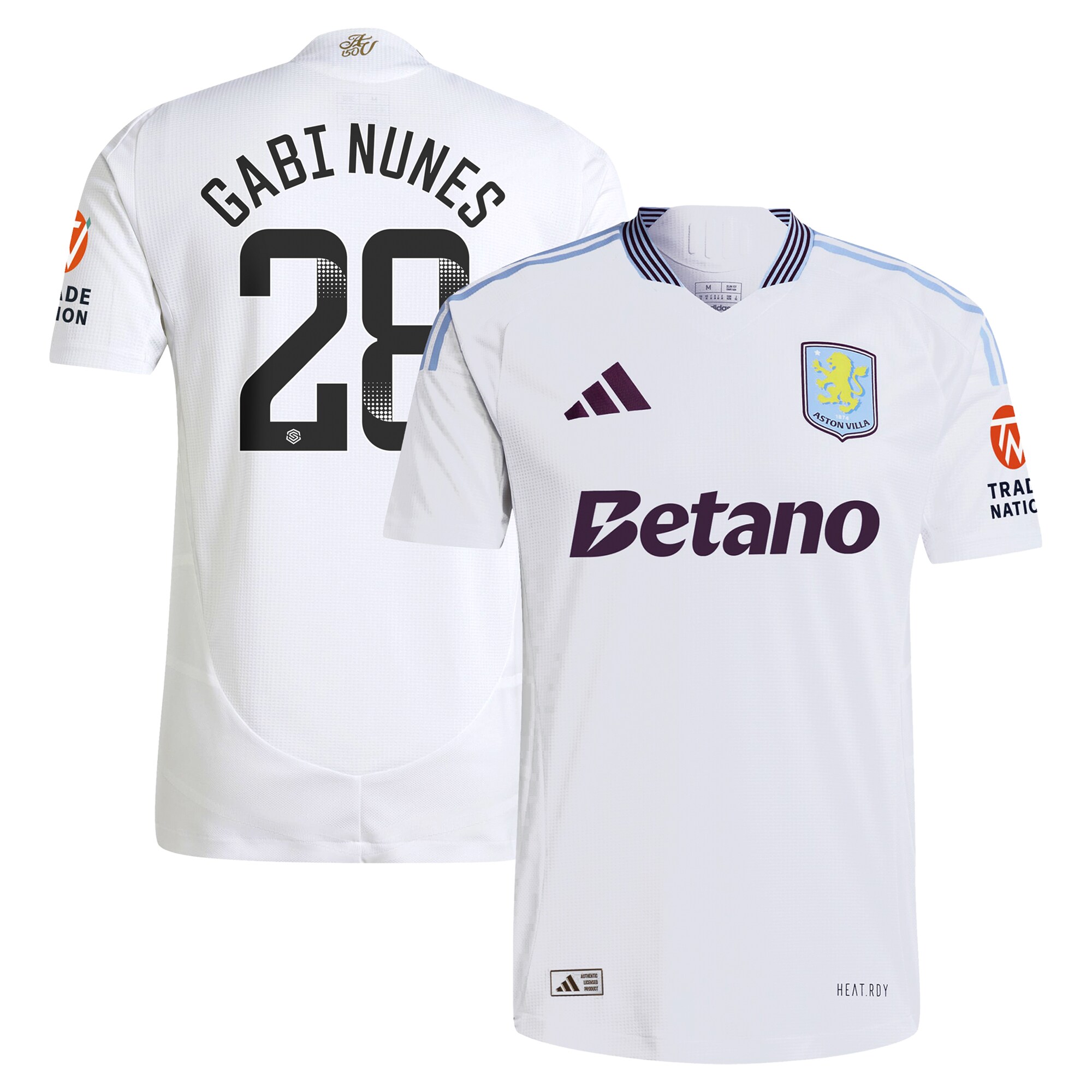 aston villa adidas wsl away authentic shirt 2024-25 with gabi nunes 28 printing Collection | Aston Villa Shirts and Official Gear