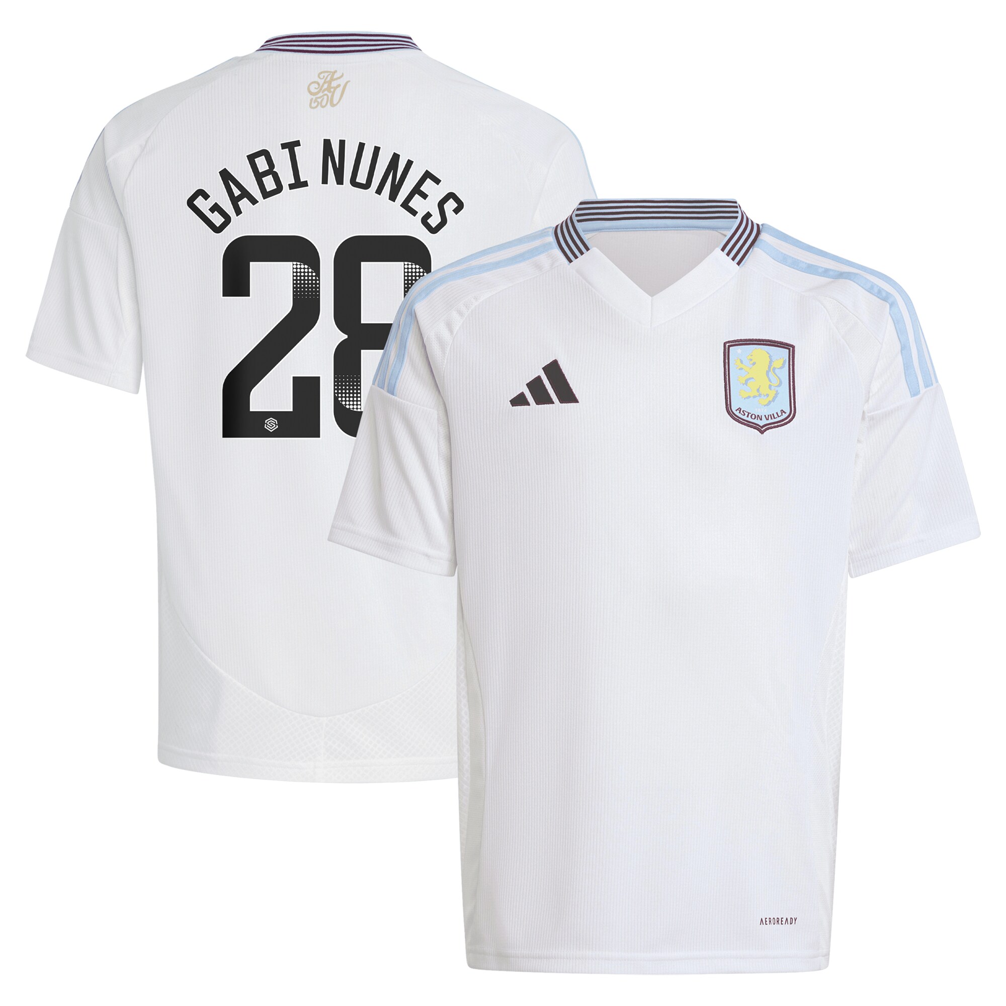 aston villa adidas wsl away shirt 2024-25 – kids with gabi nunes 28 printing Collection | Aston Villa Shirts and Official Gear