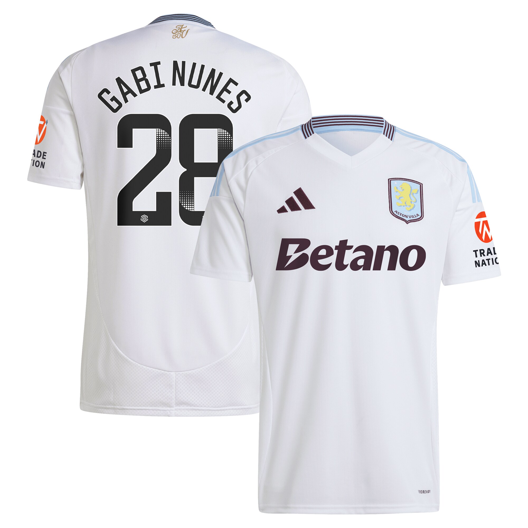 aston villa adidas wsl away shirt 2024-25 with gabi nunes 28 printing Collection | Aston Villa Shirts and Official Gear