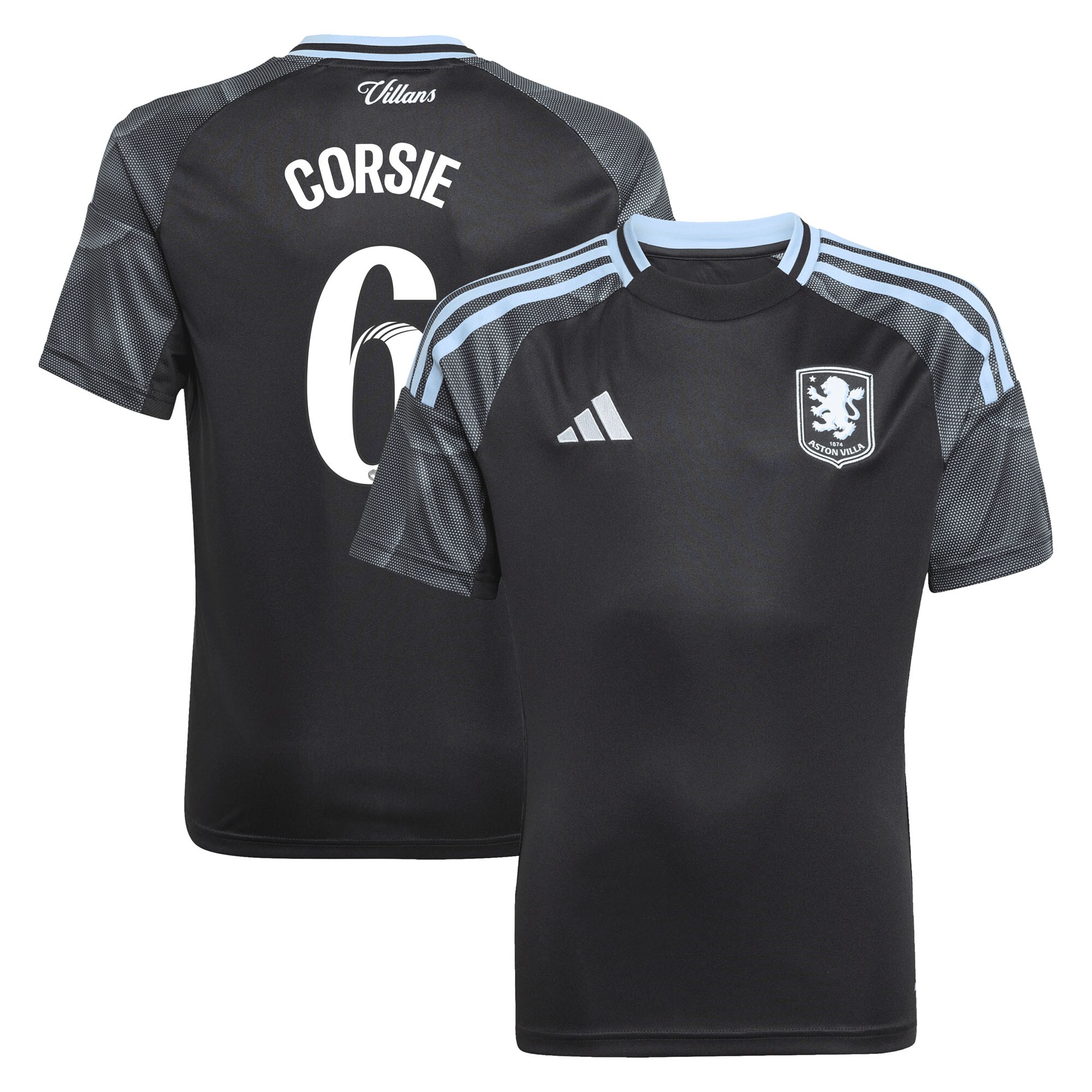 aston villa adidas wsl away shirt 2025-26 – kids with corsie 6 printing Collection | Aston Villa Shirts and Official Gear