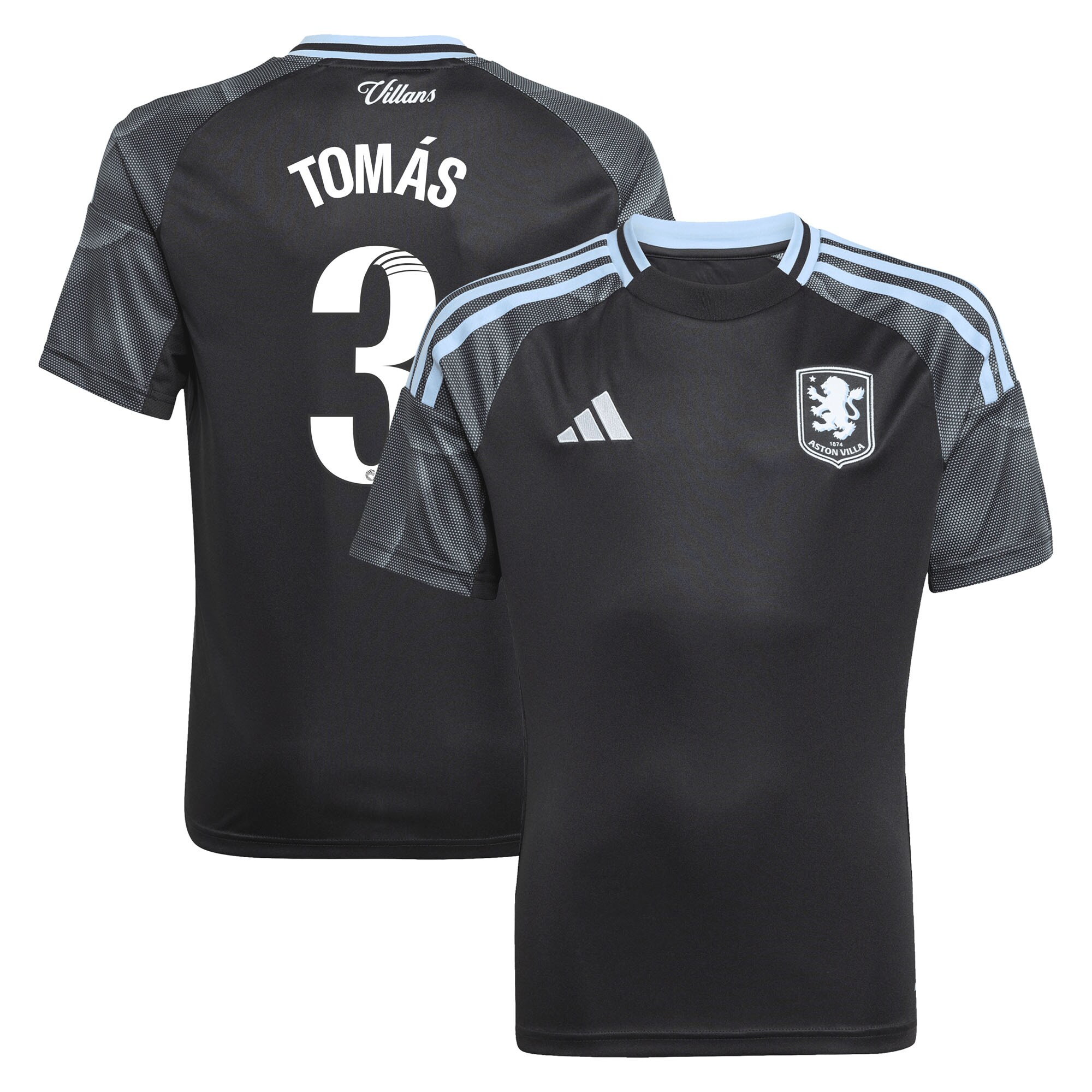 aston villa adidas wsl away shirt 2025-26 – kids with tomás 3 printing Collection | Aston Villa Shirts and Official Gear