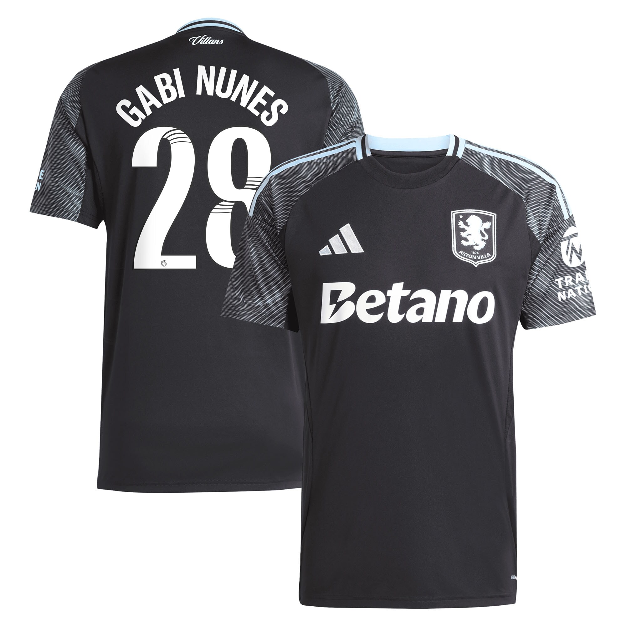 aston villa adidas wsl away shirt 2025-26 with gabi nunes 28 printing Collection | Aston Villa Shirts and Official Gear