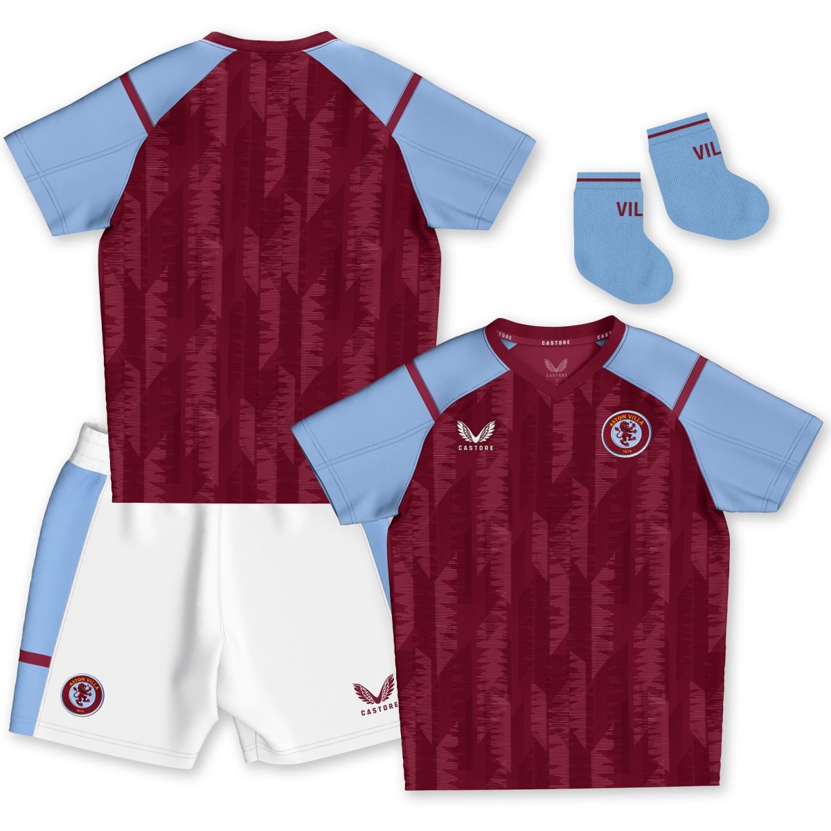aston villa castore home baby kit 2023-24 Collection | Aston Villa Shirts and Official Gear