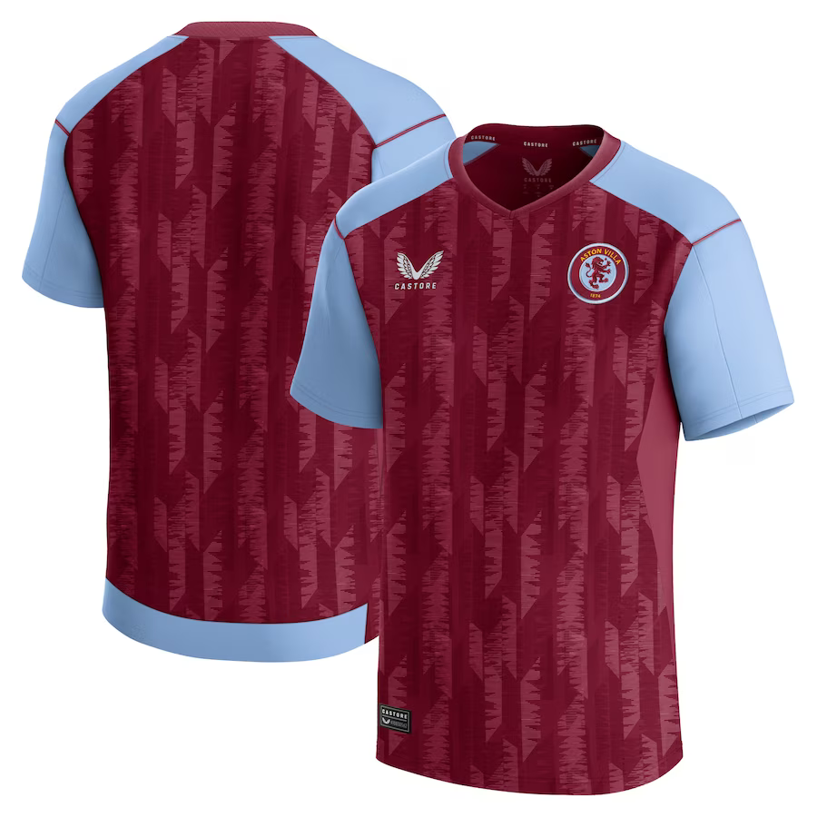 aston villa castore home shirt 2023-24 – kids with custom printing Collection | Aston Villa Shirts and Official Gear