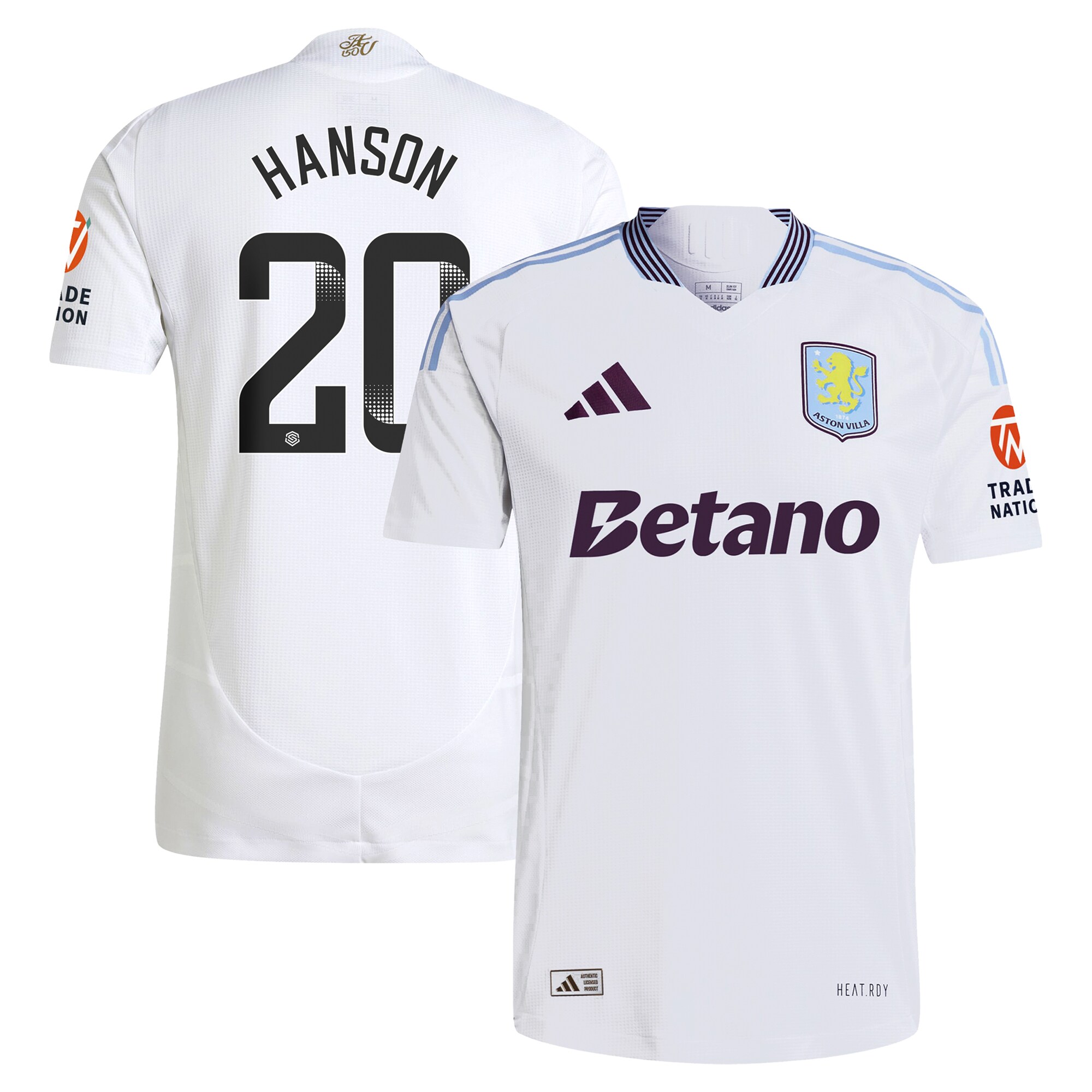 aston villa wsl adidas away authentic shirt 2024-25 with hanson 20 printing Collection | Aston Villa Shirts and Official Gear