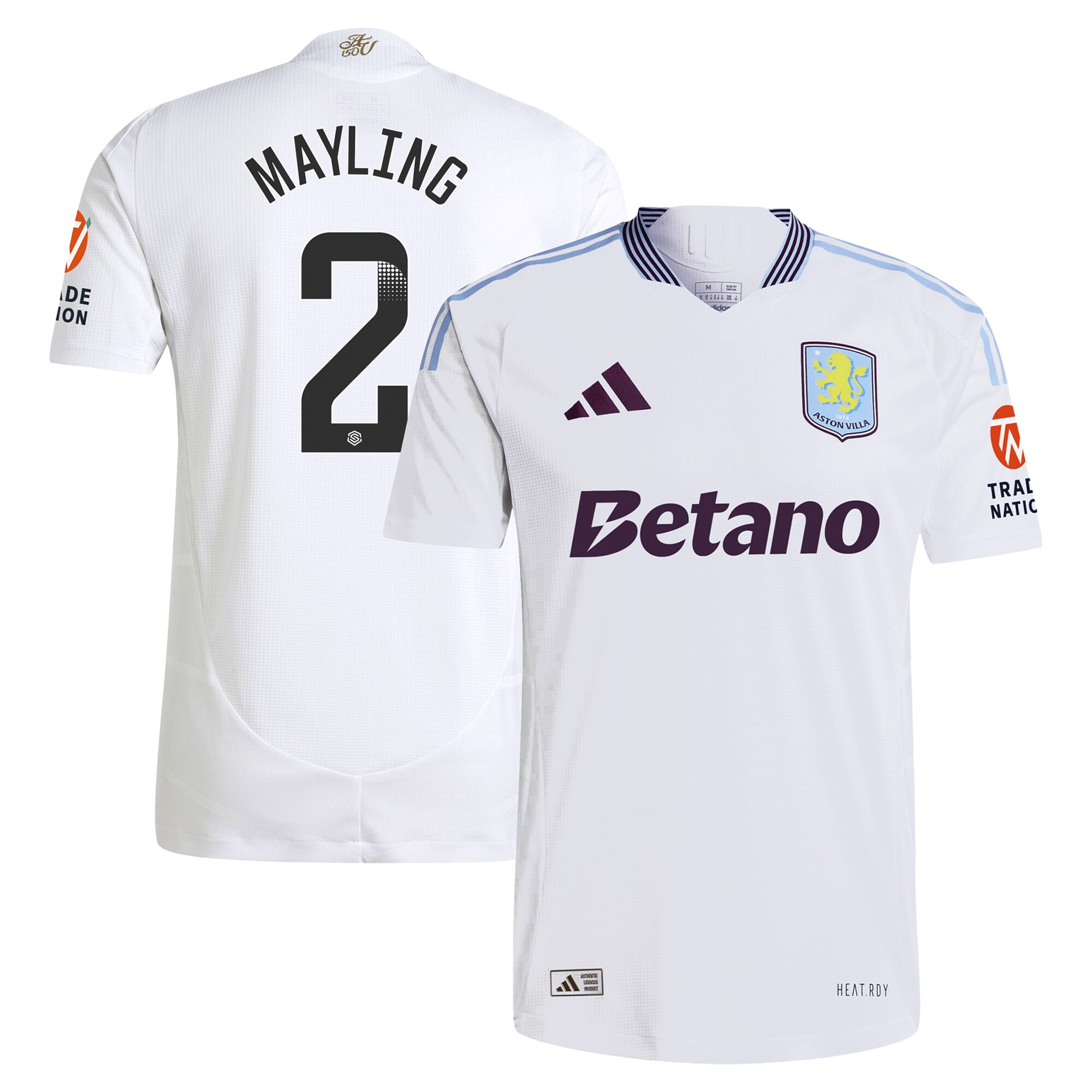 aston villa wsl adidas away authentic shirt 2024-25 with mayling 2 printing Collection | Aston Villa Shirts and Official Gear