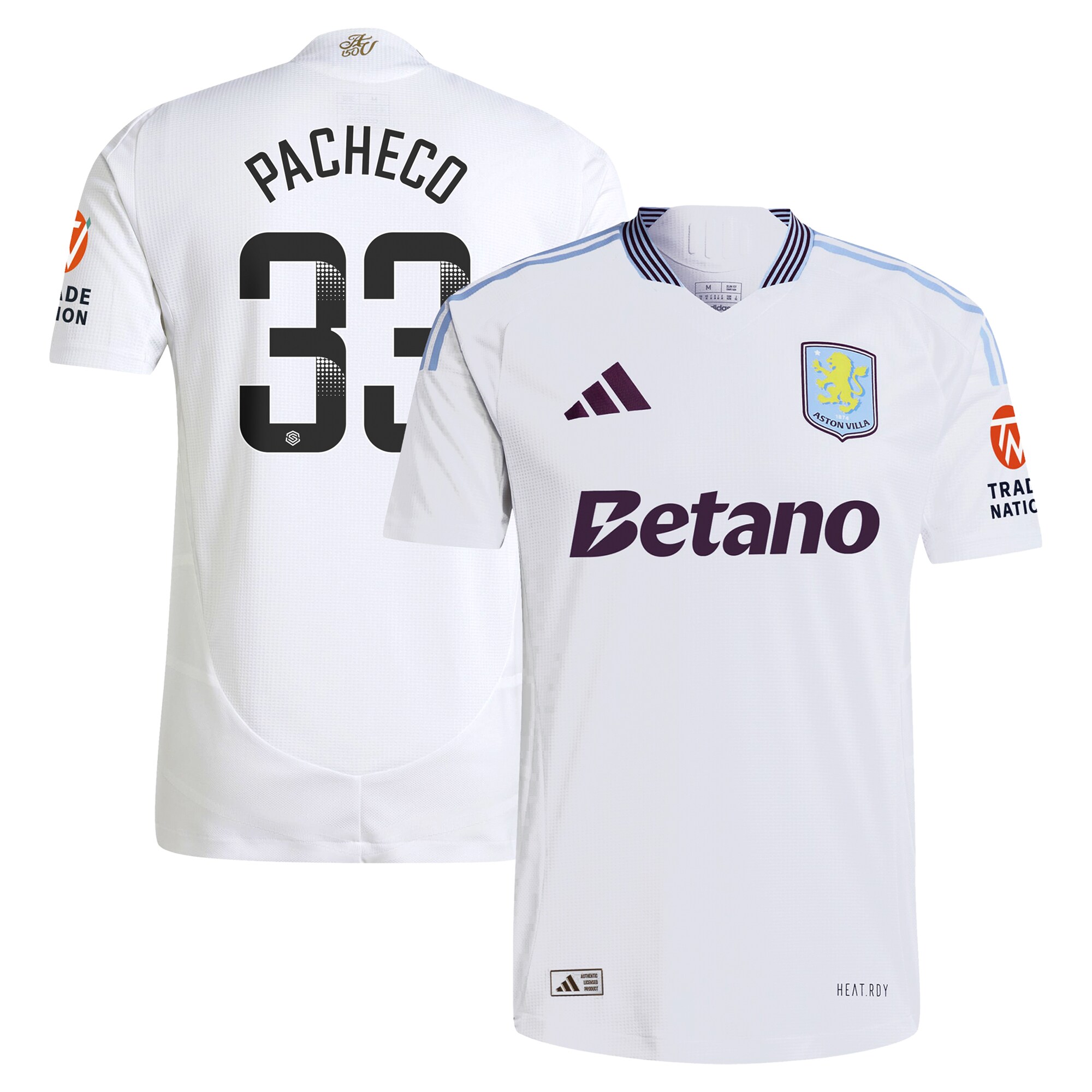 aston villa wsl adidas away authentic shirt 2024-25 with pacheco 33 printing Collection | Aston Villa Shirts and Official Gear