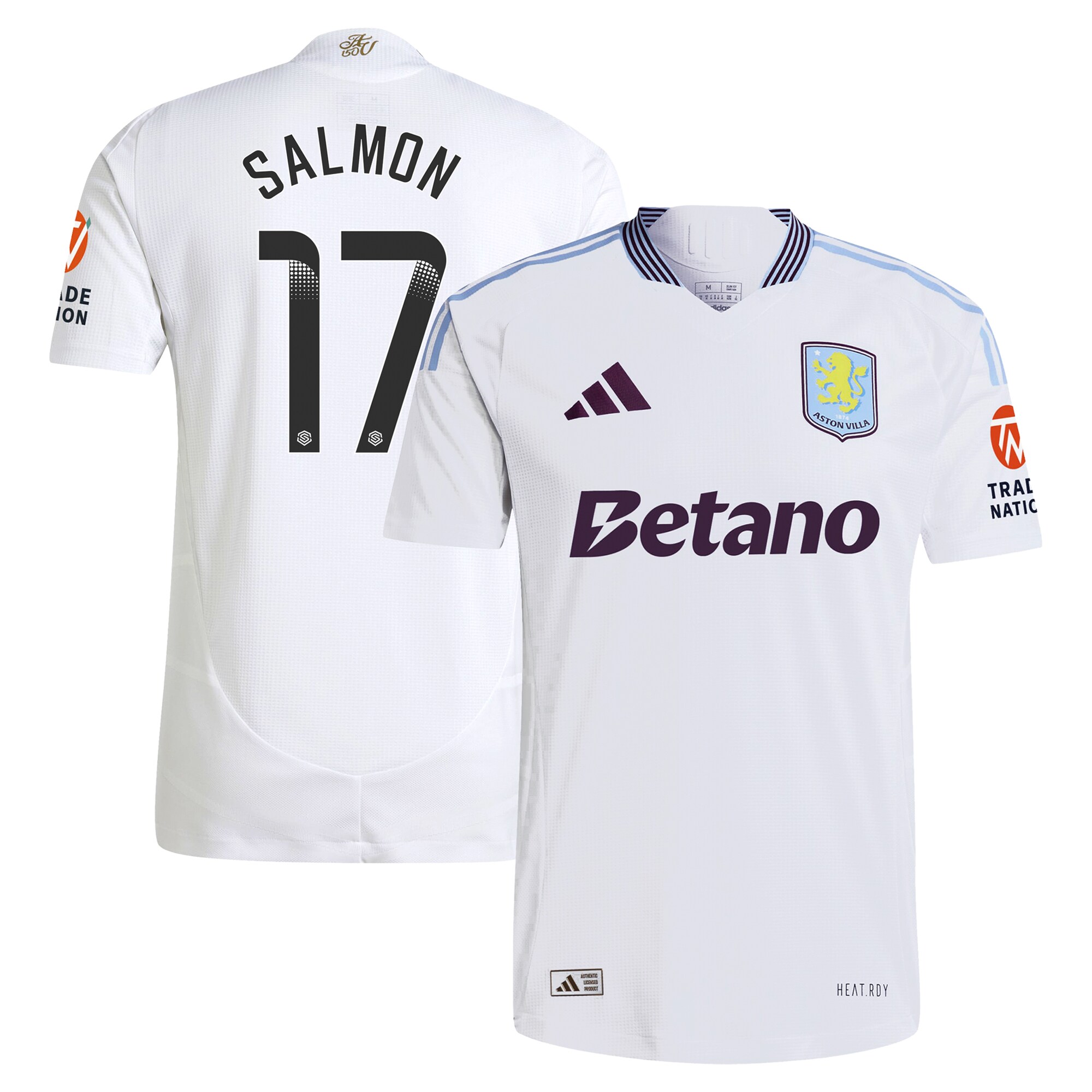 aston villa wsl adidas away authentic shirt 2024-25 with salmon 17 printing Collection | Aston Villa Shirts and Official Gear