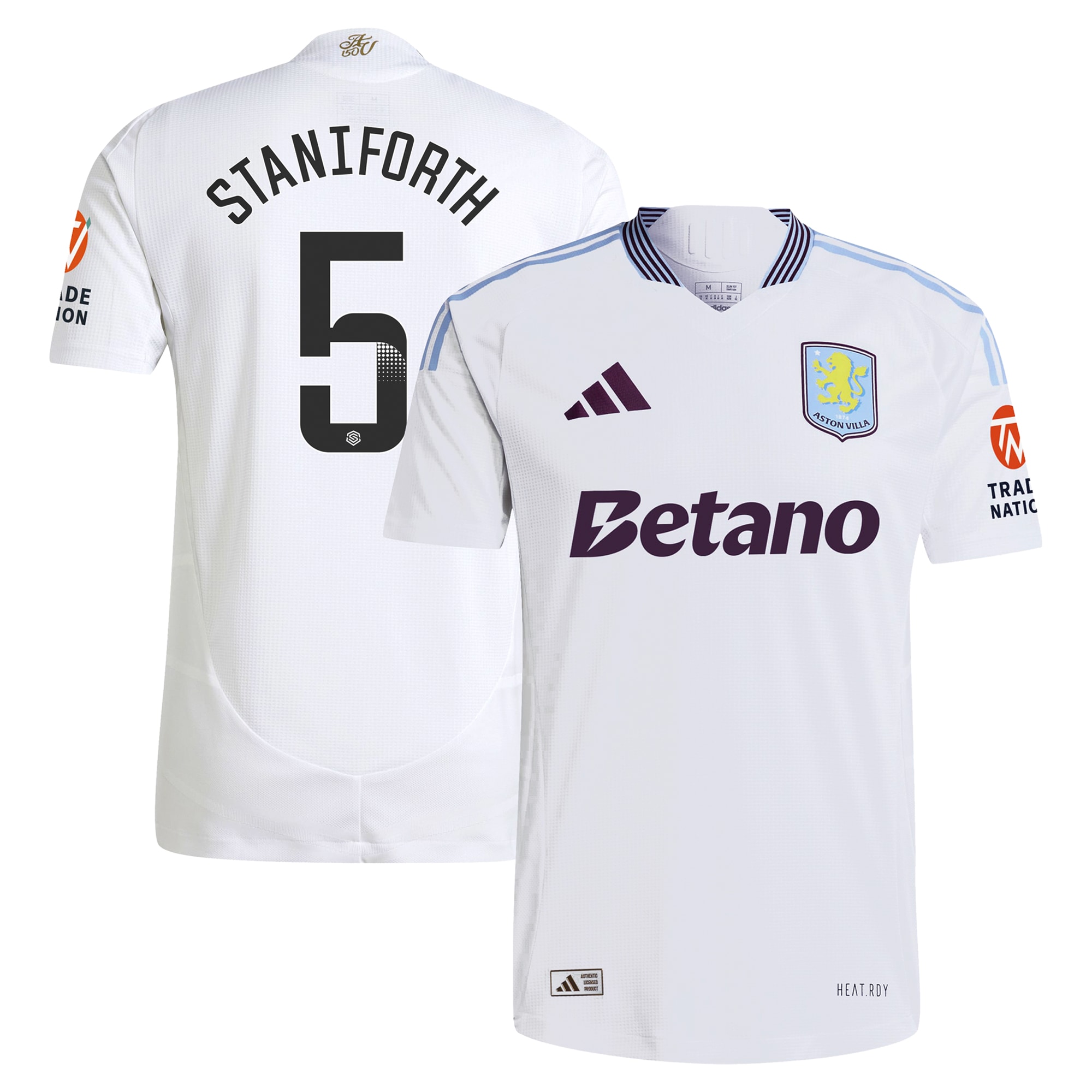 aston villa wsl adidas away authentic shirt 2024-25 with staniforth 5 printing Collection | Aston Villa Shirts and Official Gear