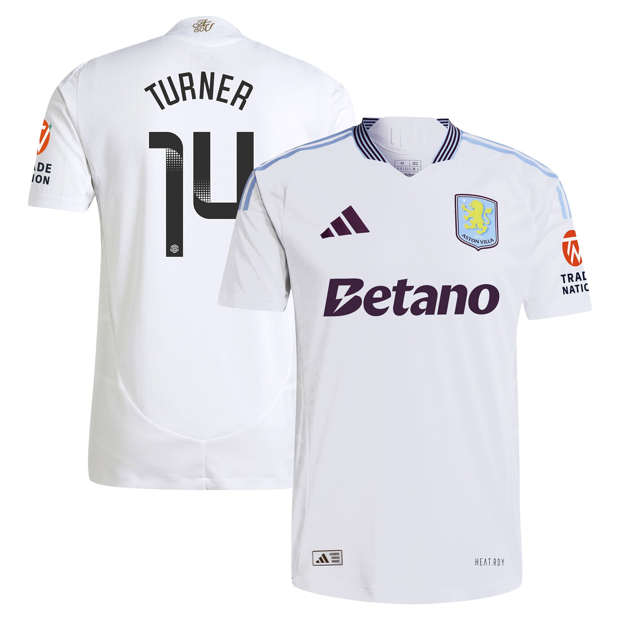 aston villa wsl adidas away authentic shirt 2024-25 with turner 14 printing Collection | Aston Villa Shirts and Official Gear
