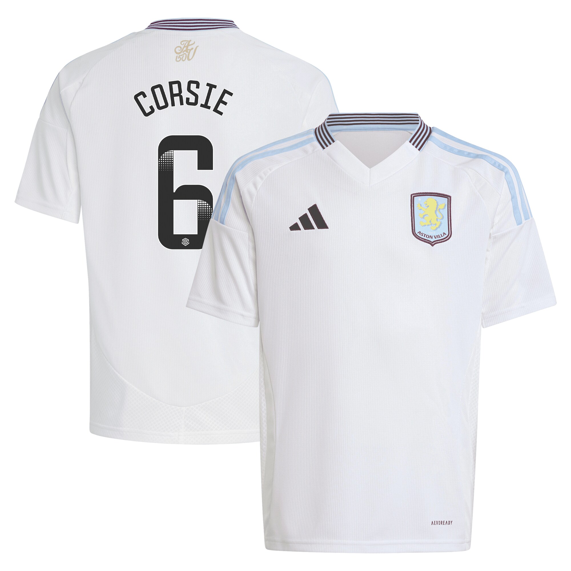 aston villa wsl adidas away shirt 2024-25 – kids with corsie 6 printing Collection | Aston Villa Shirts and Official Gear