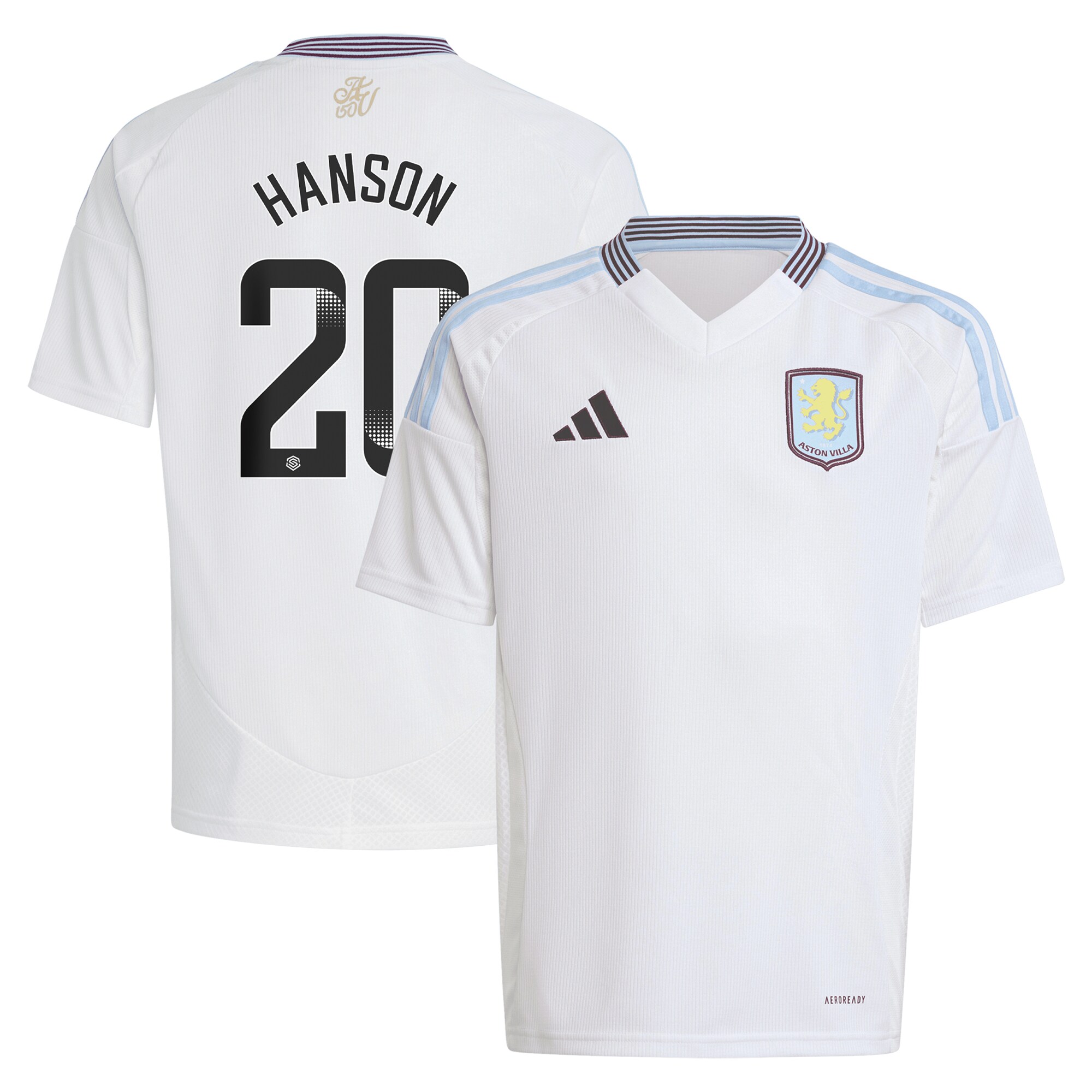 aston villa wsl adidas away shirt 2024-25 – kids with hanson 20 printing Collection | Aston Villa Shirts and Official Gear