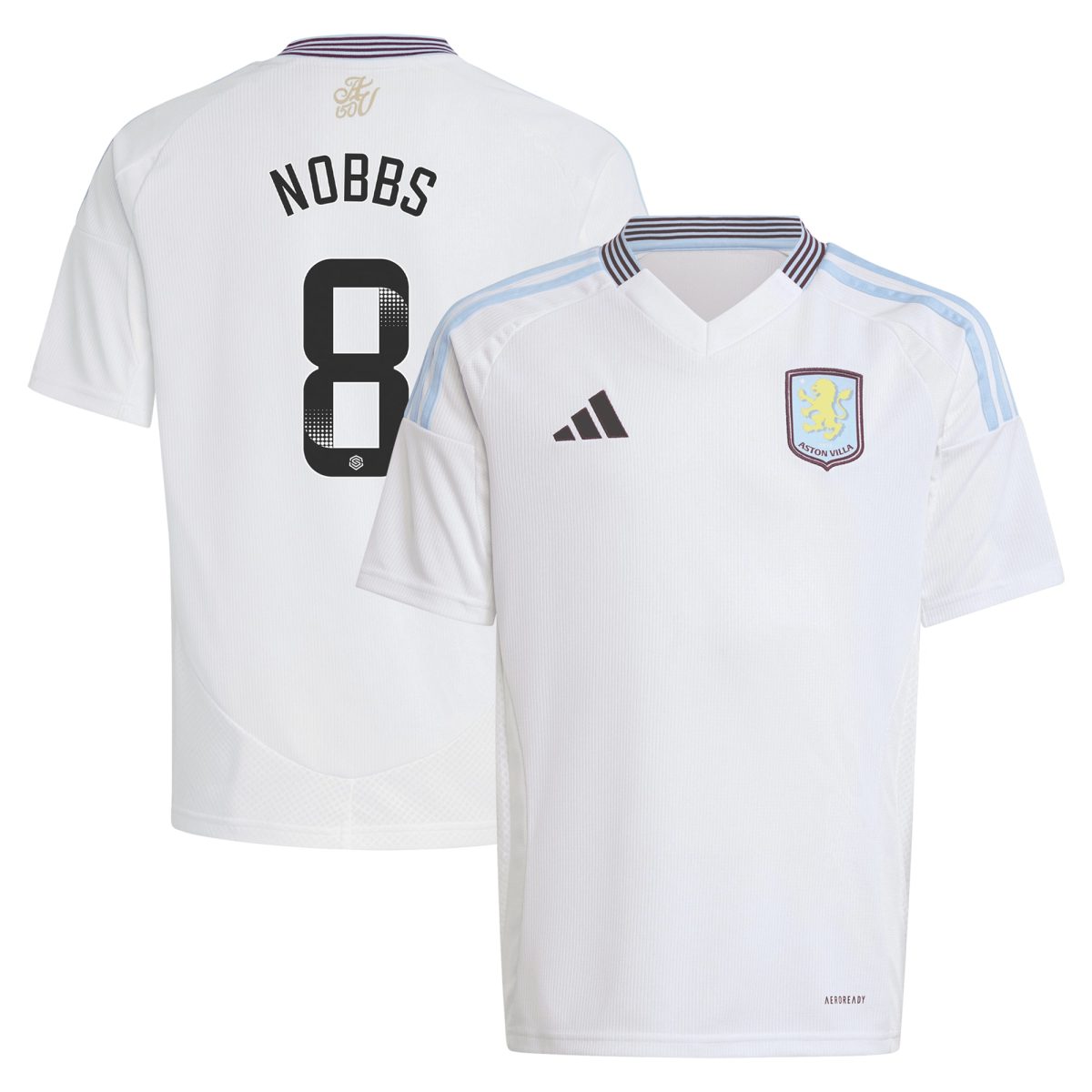 aston villa wsl adidas away shirt 2024-25 – kids with nobbs 8 printing Collection | Aston Villa Shirts and Official Gear