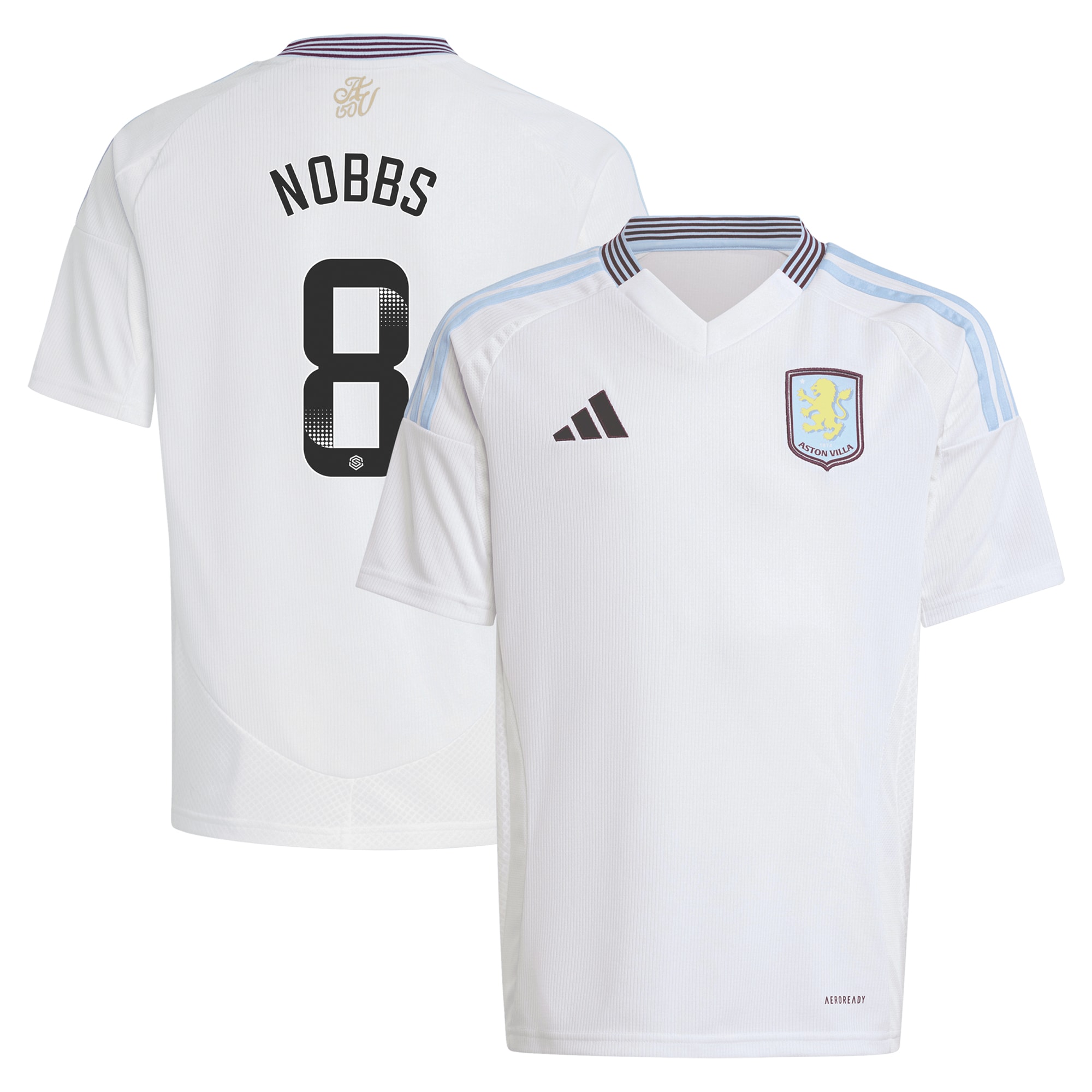 aston villa wsl adidas away shirt 2024-25 – kids with nobbs 8 printing Collection | Aston Villa Shirts and Official Gear