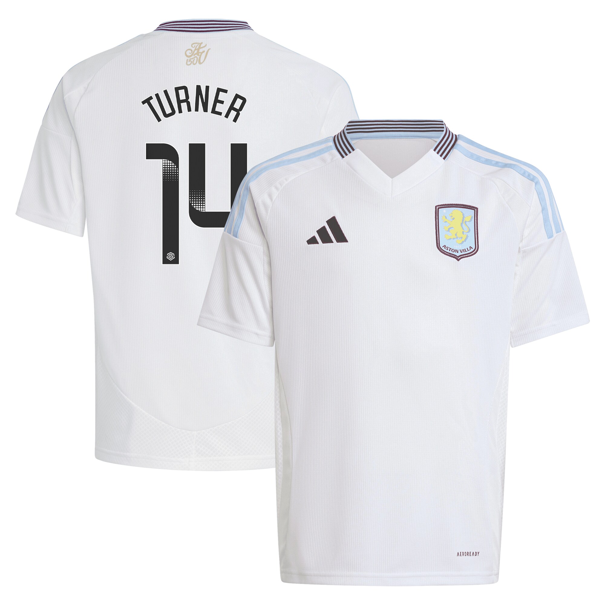aston villa wsl adidas away shirt 2024-25 – kids with turner 14 printing Collection | Aston Villa Shirts and Official Gear